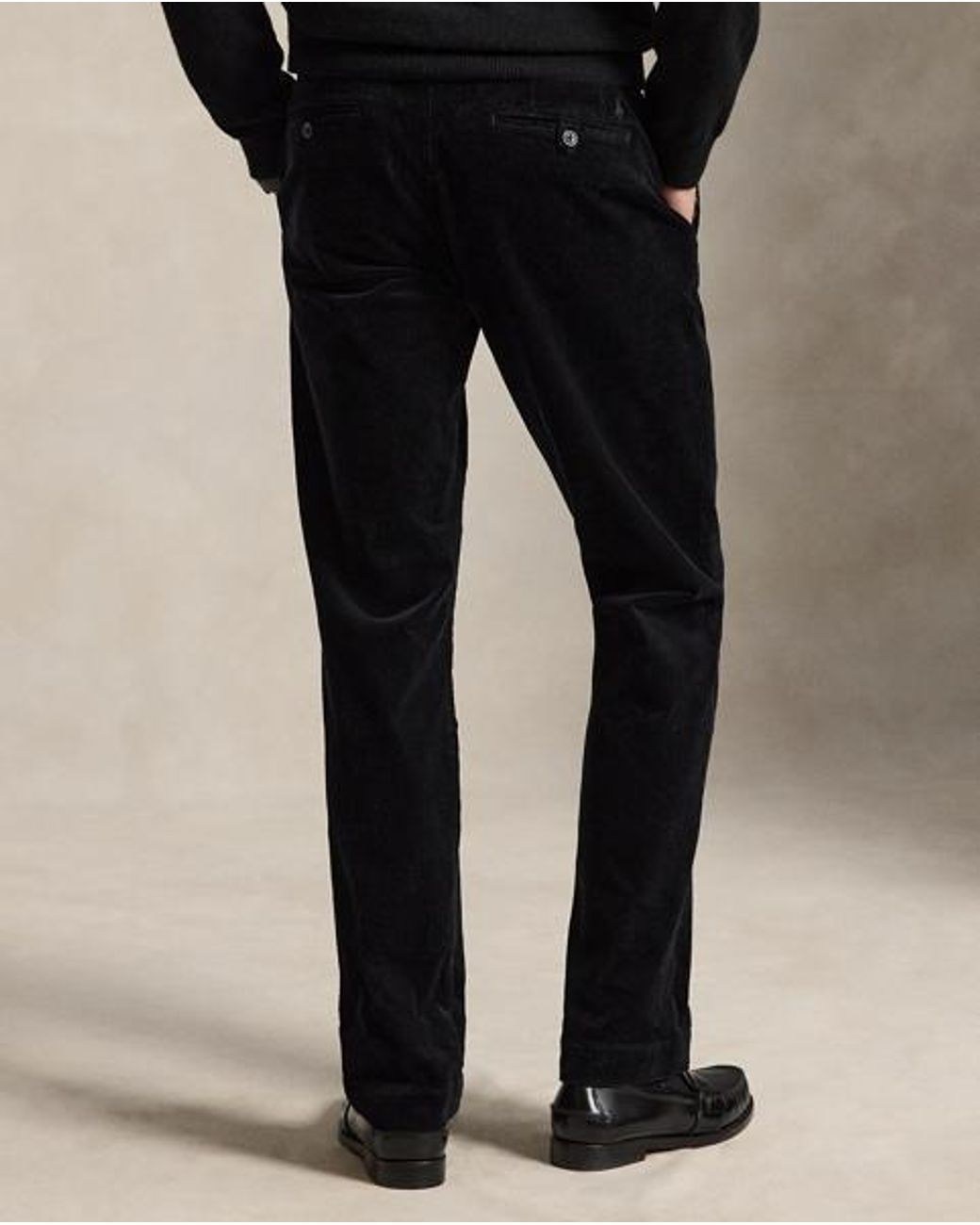 Polo Ralph Lauren Black Bedford Straight Fit Corduroy Trousers for men