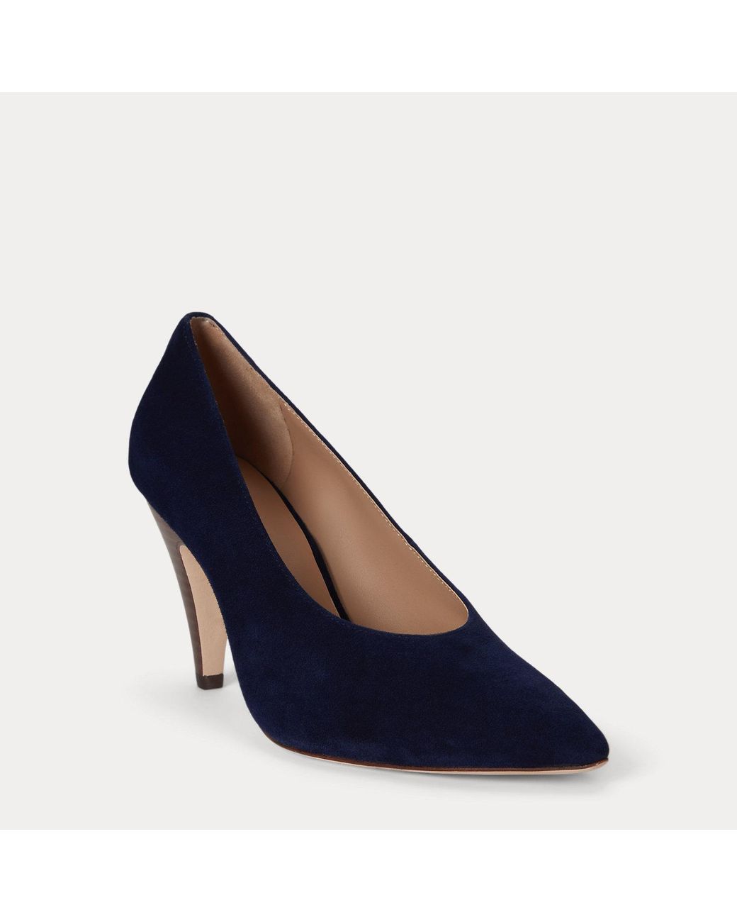 Ralph Lauren Blue Gracy Sheep-Suede Pump