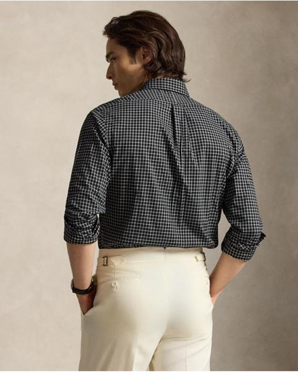 Polo Ralph Lauren Black Custom Fit Plaid Twill Shirt for men