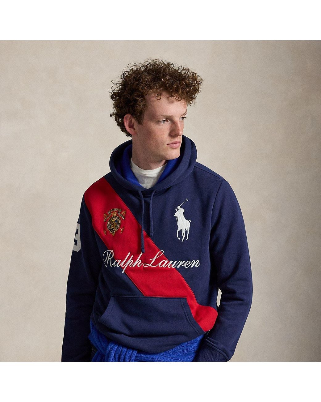 Polo Ralph Lauren Blue Big Pony Fleece Hoodie for men