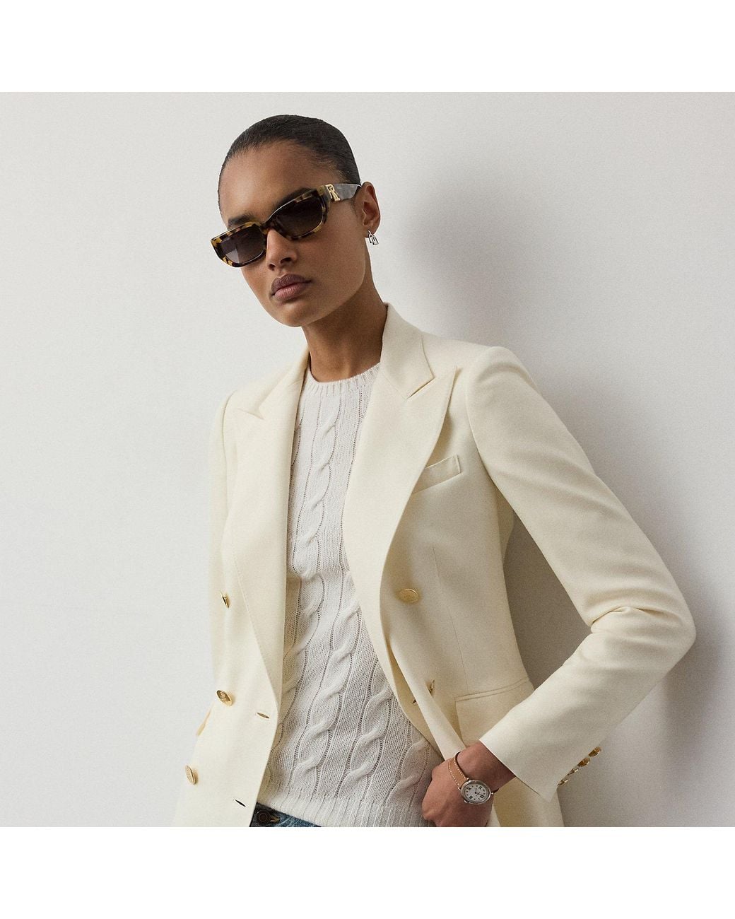 Ralph Lauren Natural Camden Cashmere Jacket