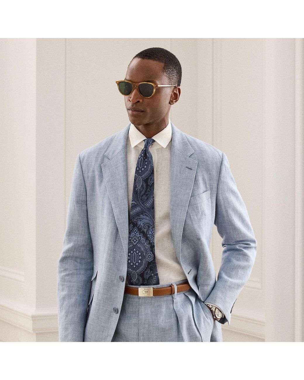 Ralph Lauren Blue Glenn Hand-Tailored Chambray Jacket for men