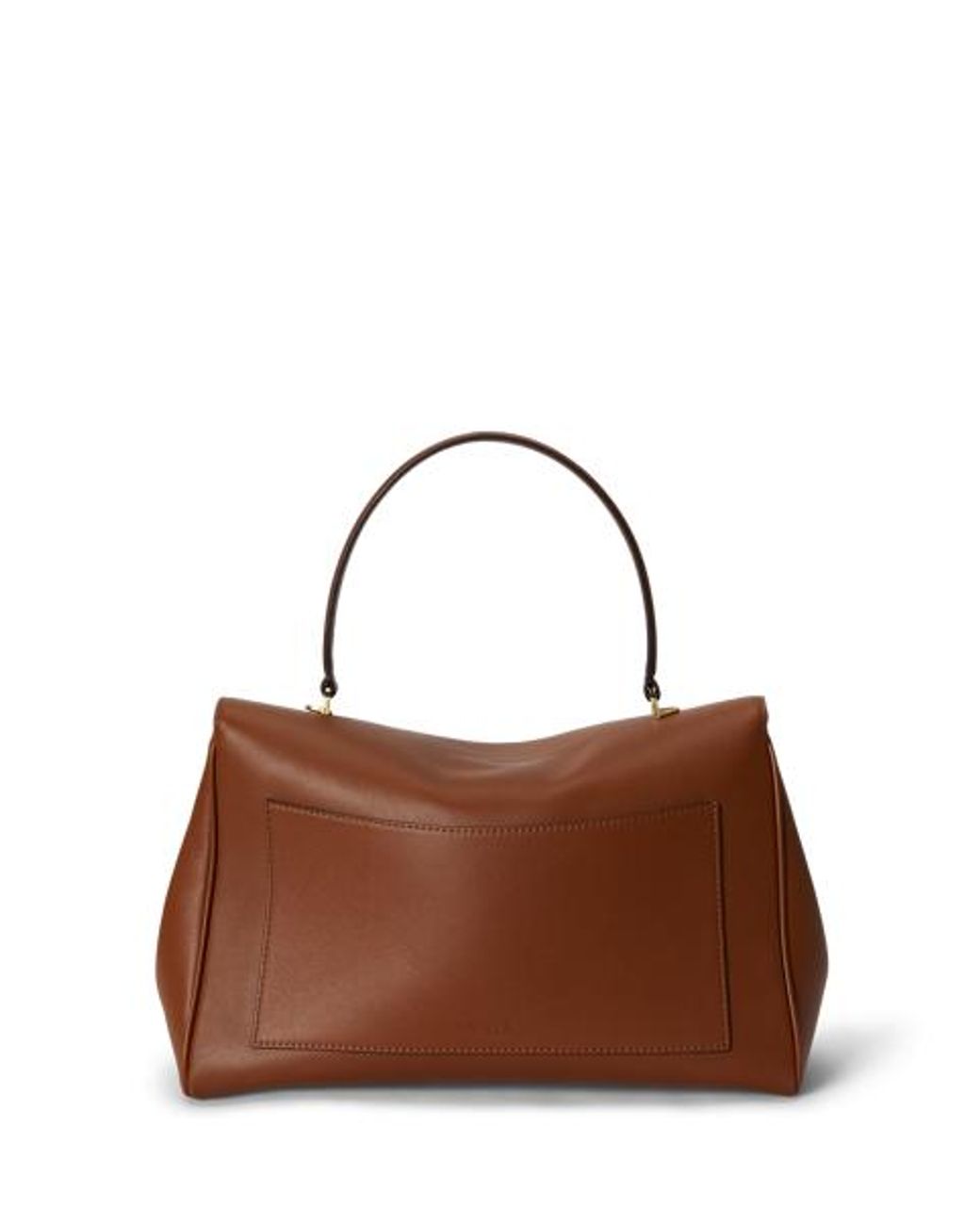Ralph Lauren Brown Nappa Leather Medium Farrah Soft Satchel
