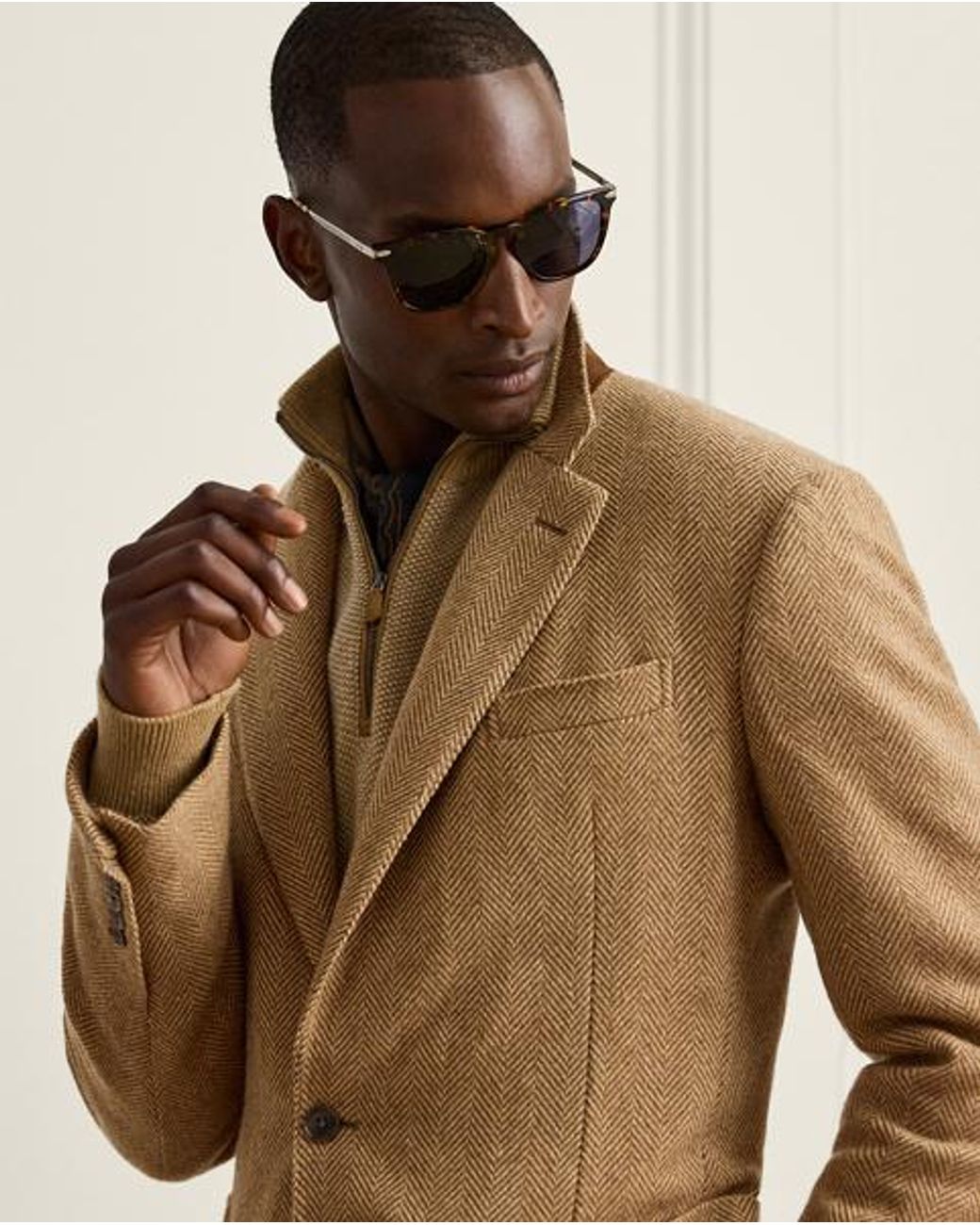 Ralph Lauren Brown Glenn Hand-Tailored Herringbone Jacket for men