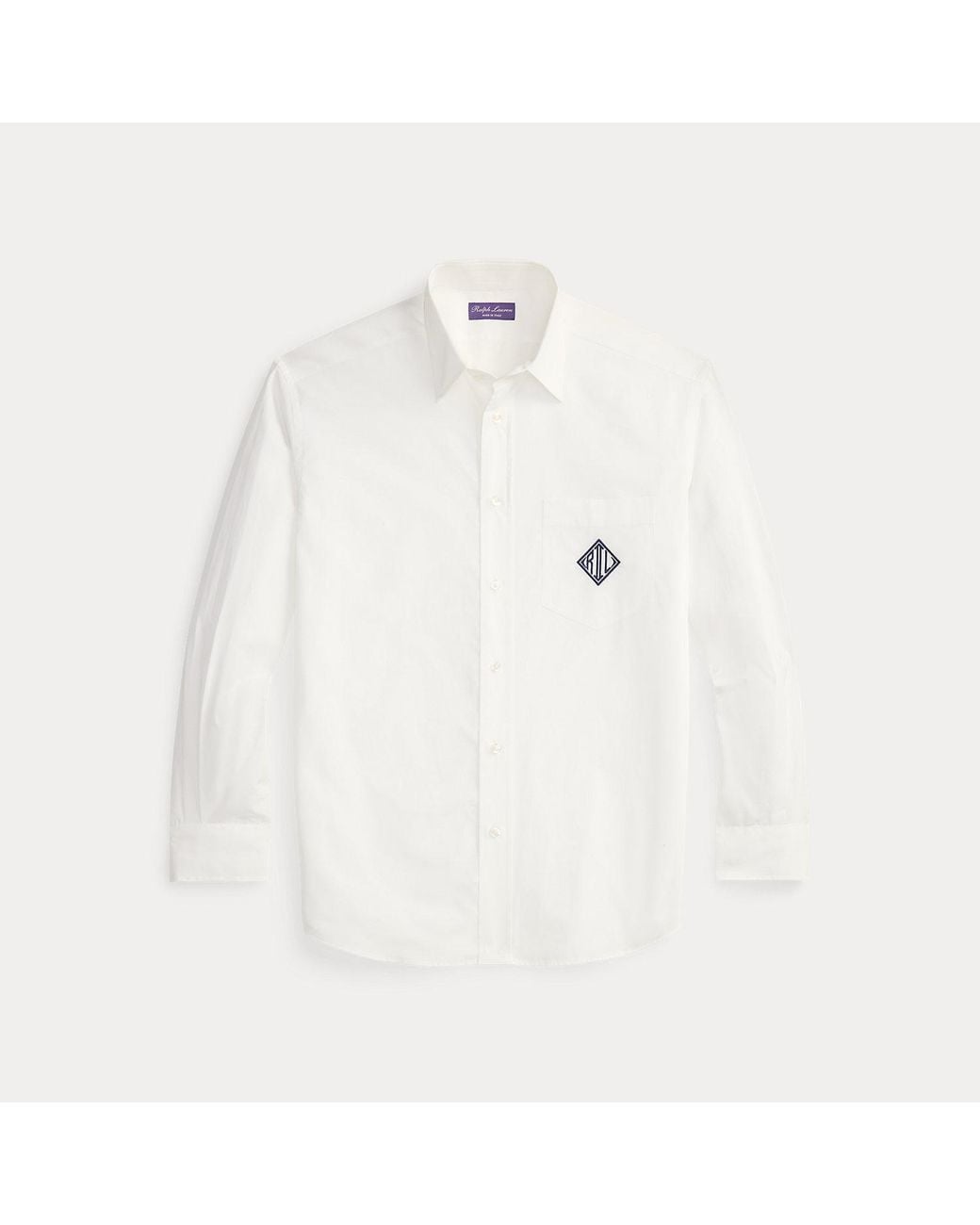 Ralph Lauren Gray Relaxed Fit Monogram Poplin Shirt for men