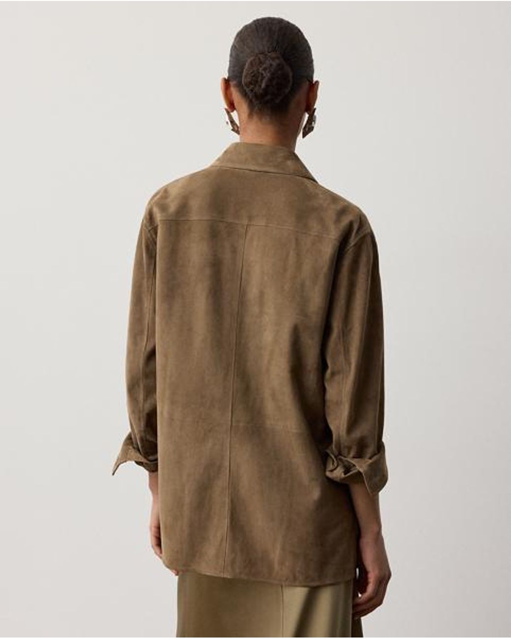 Ralph Lauren Brown Landry Lamb-Suede Shirt