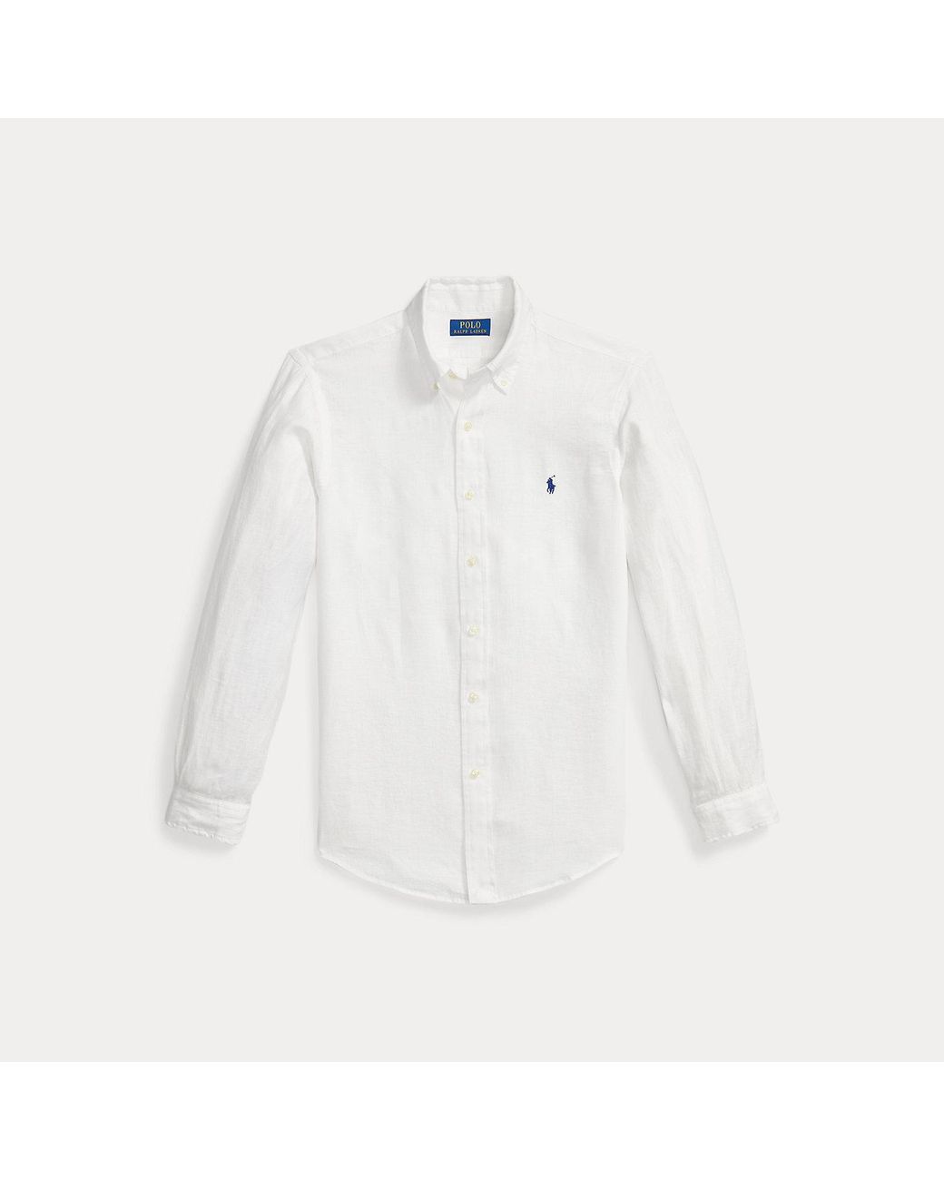 Polo Ralph Lauren White Custom Fit Linen Shirt for men