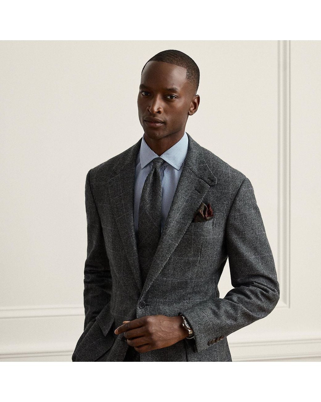 Ralph Lauren Gray Glenn Hand-Tailored Tick-Weave Jacket for men