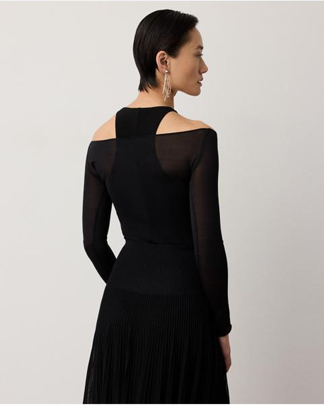 Ralph Lauren Black Maxine Layered Jersey Top