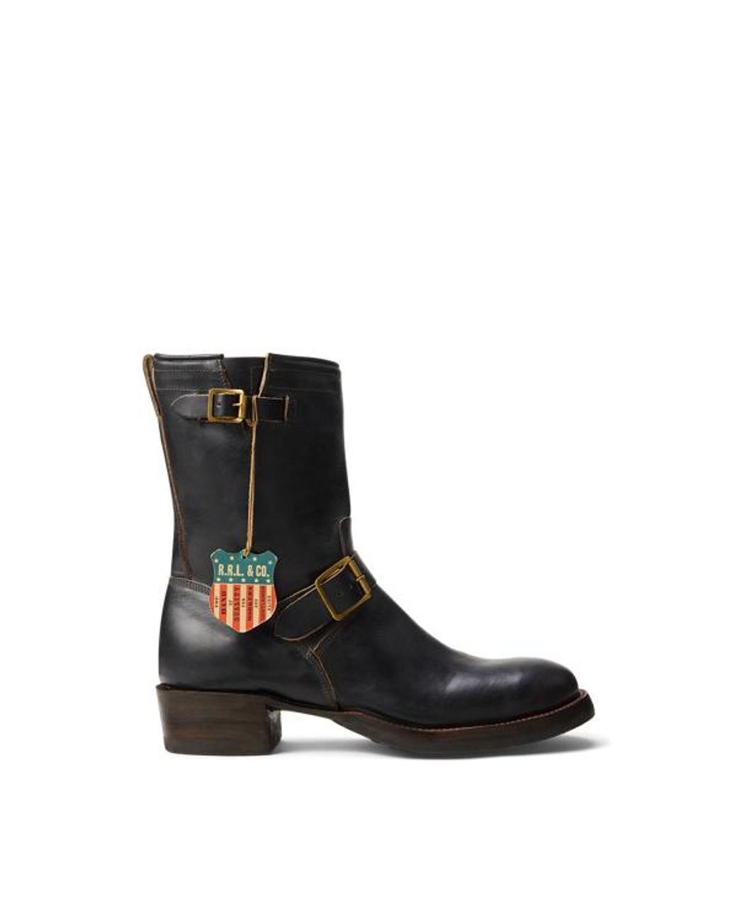 RRL Black Leather Boot for men