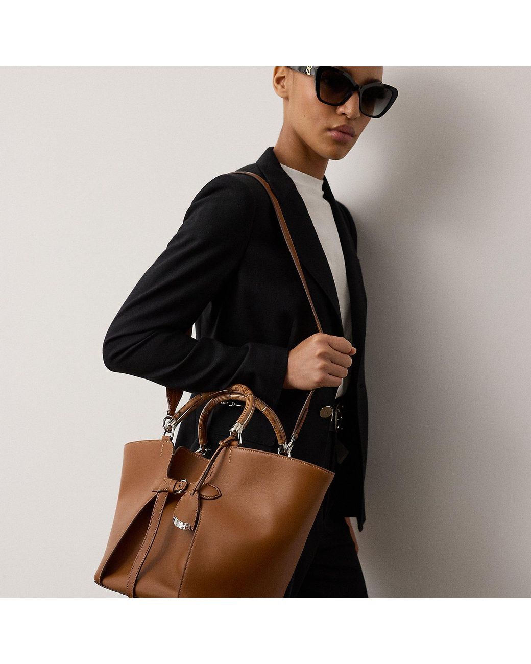 Ralph Lauren Brown The Ralph Calfskin Tote