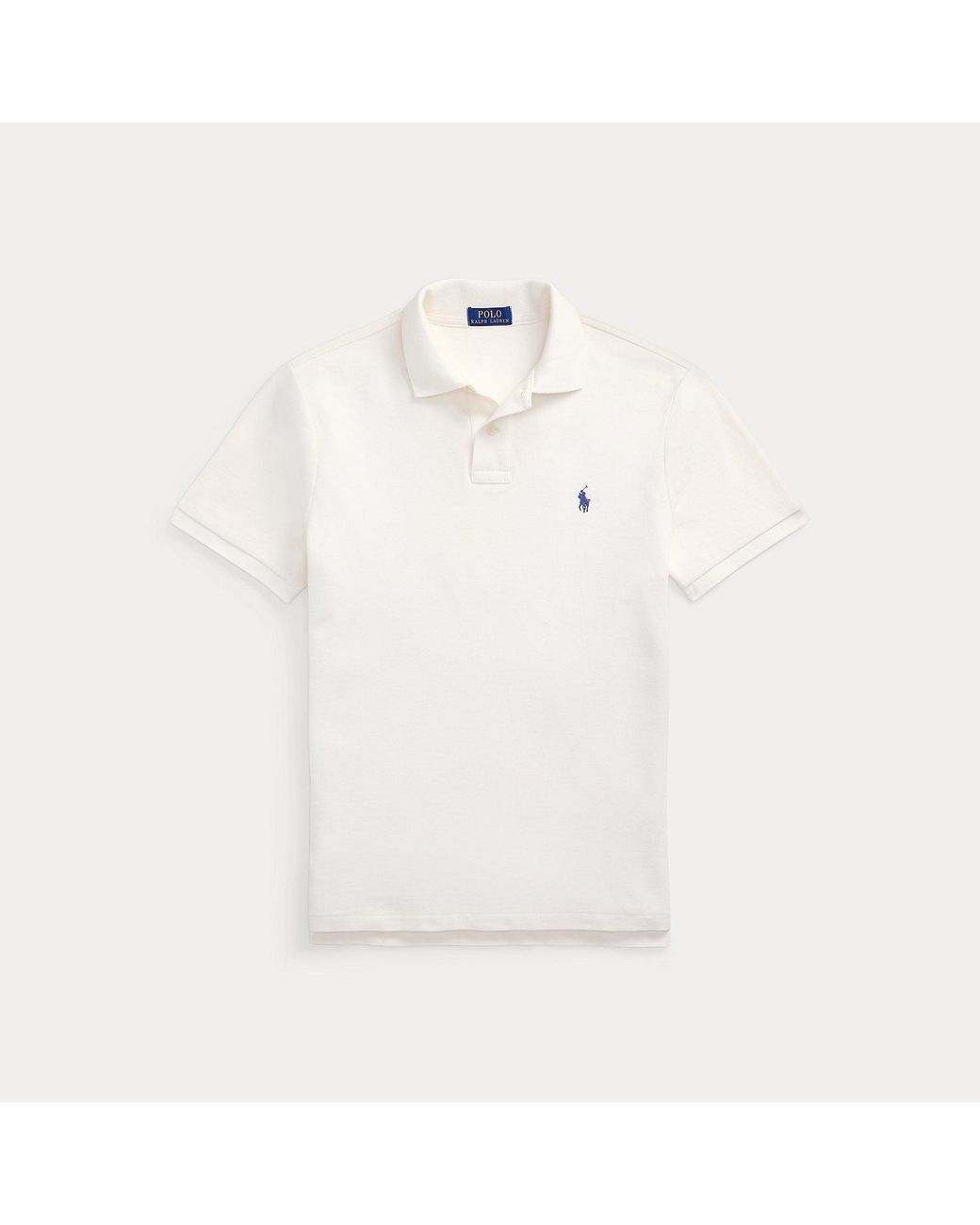 Polo Ralph Lauren White The Iconic Custom Slim Fit Mesh Polo for men