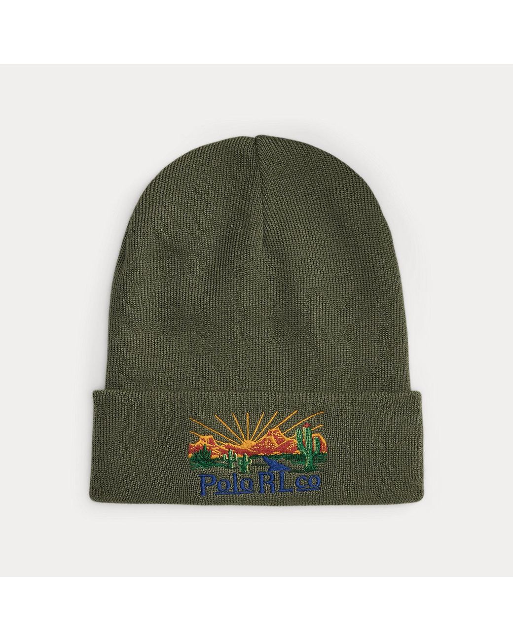 Gorro De Mezcla De Lana Con Bordado Polo Ralph Lauren de hombre de color Green