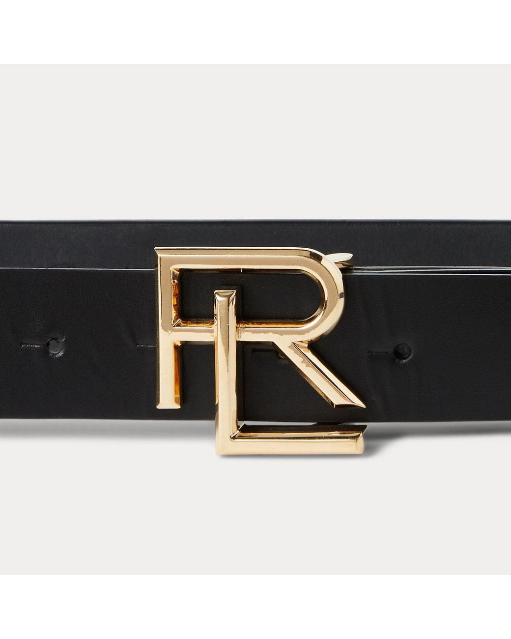 Ralph Lauren Black Rl Box Leather Belt