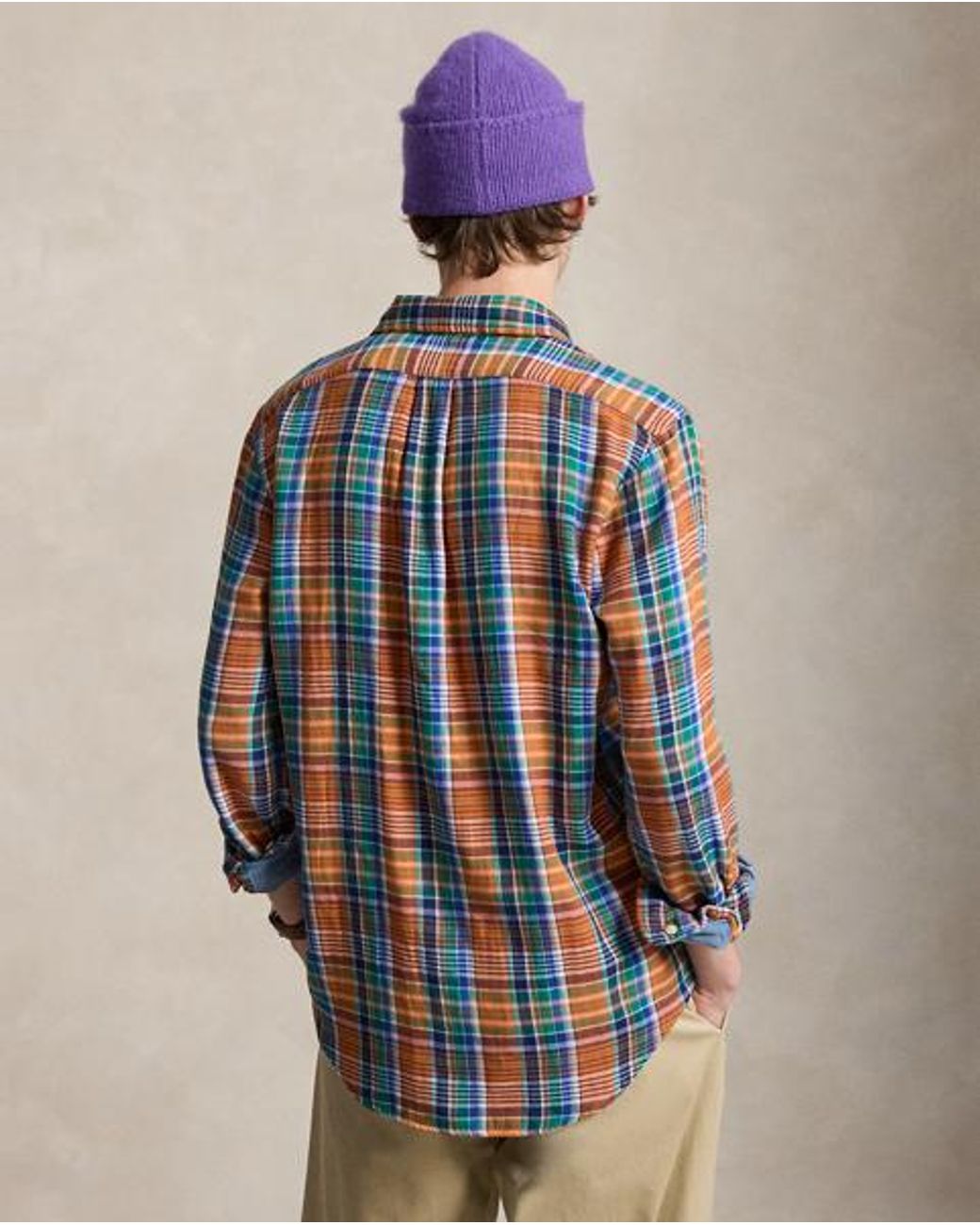 Polo Ralph Lauren Blue Custom Fit Plaid Double-Faced Shirt for men