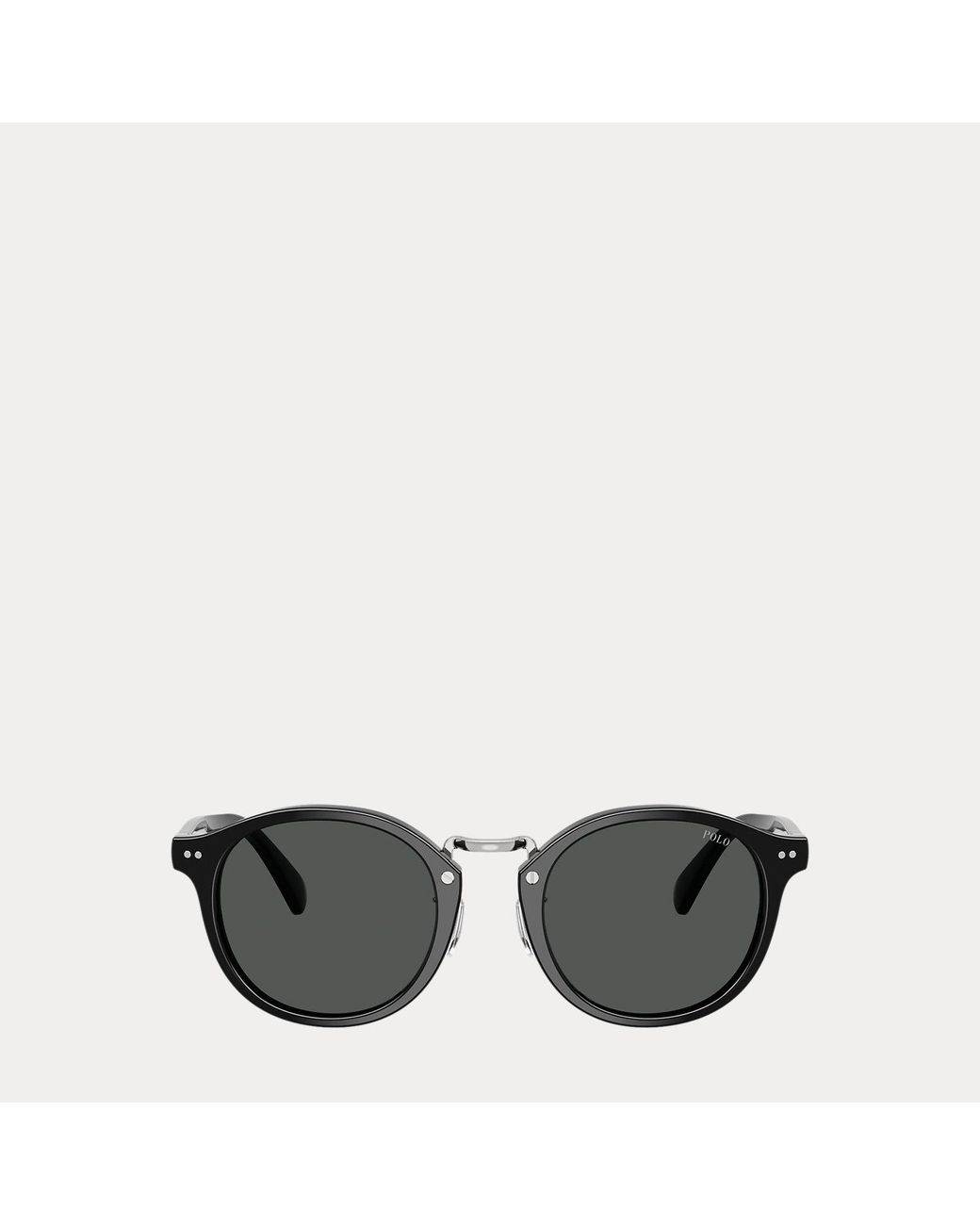 Polo Ralph Lauren Gray Heritage Pen-Hinge Round Sunglasses for men