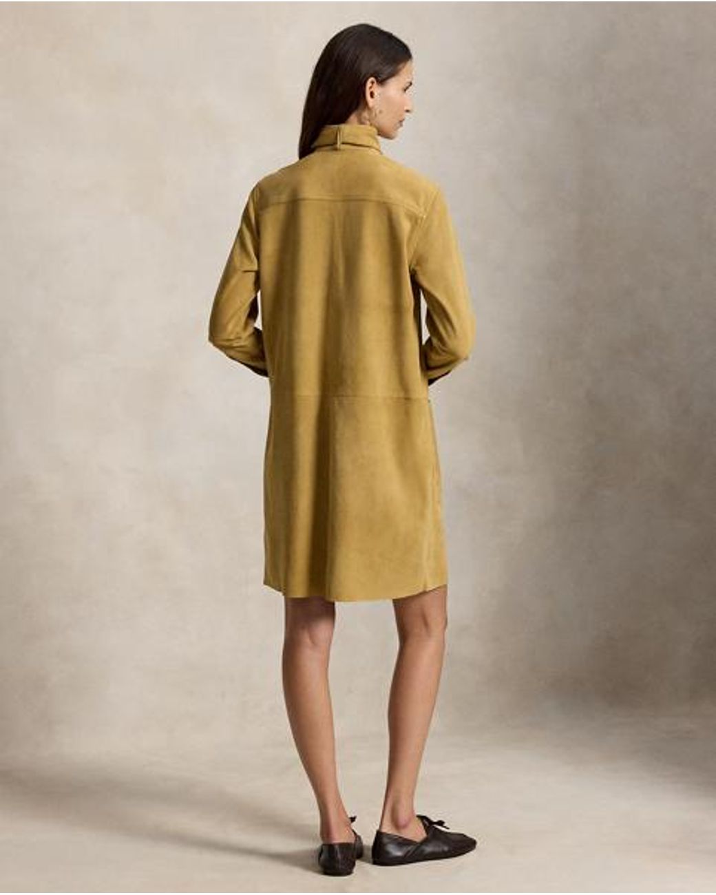 Polo Ralph Lauren Yellow Suede Utility Dress