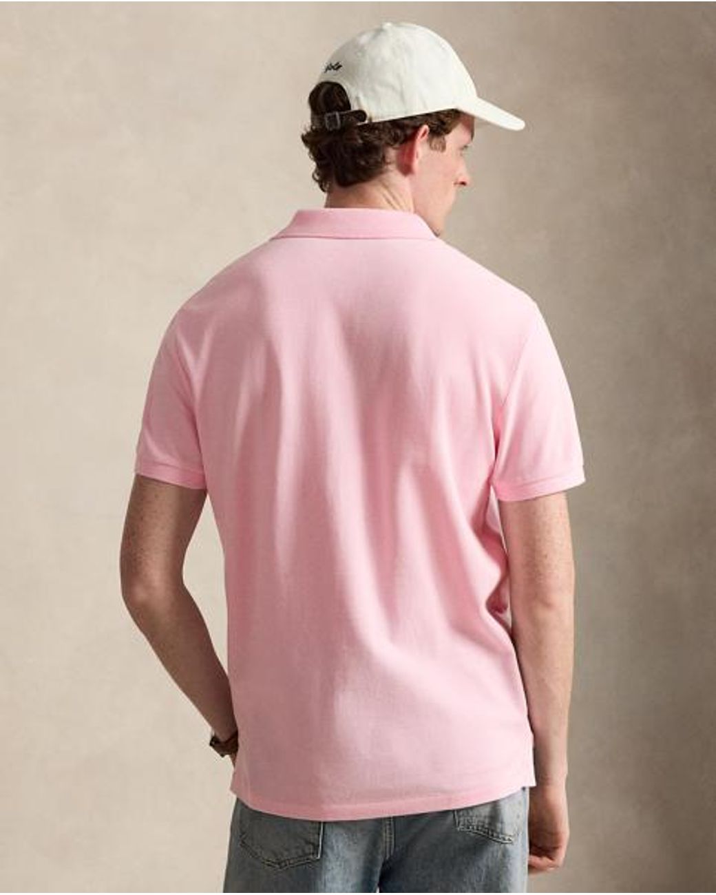 Polo Ralph Lauren Pink The Iconic Custom Slim Fit Mesh Polo for men