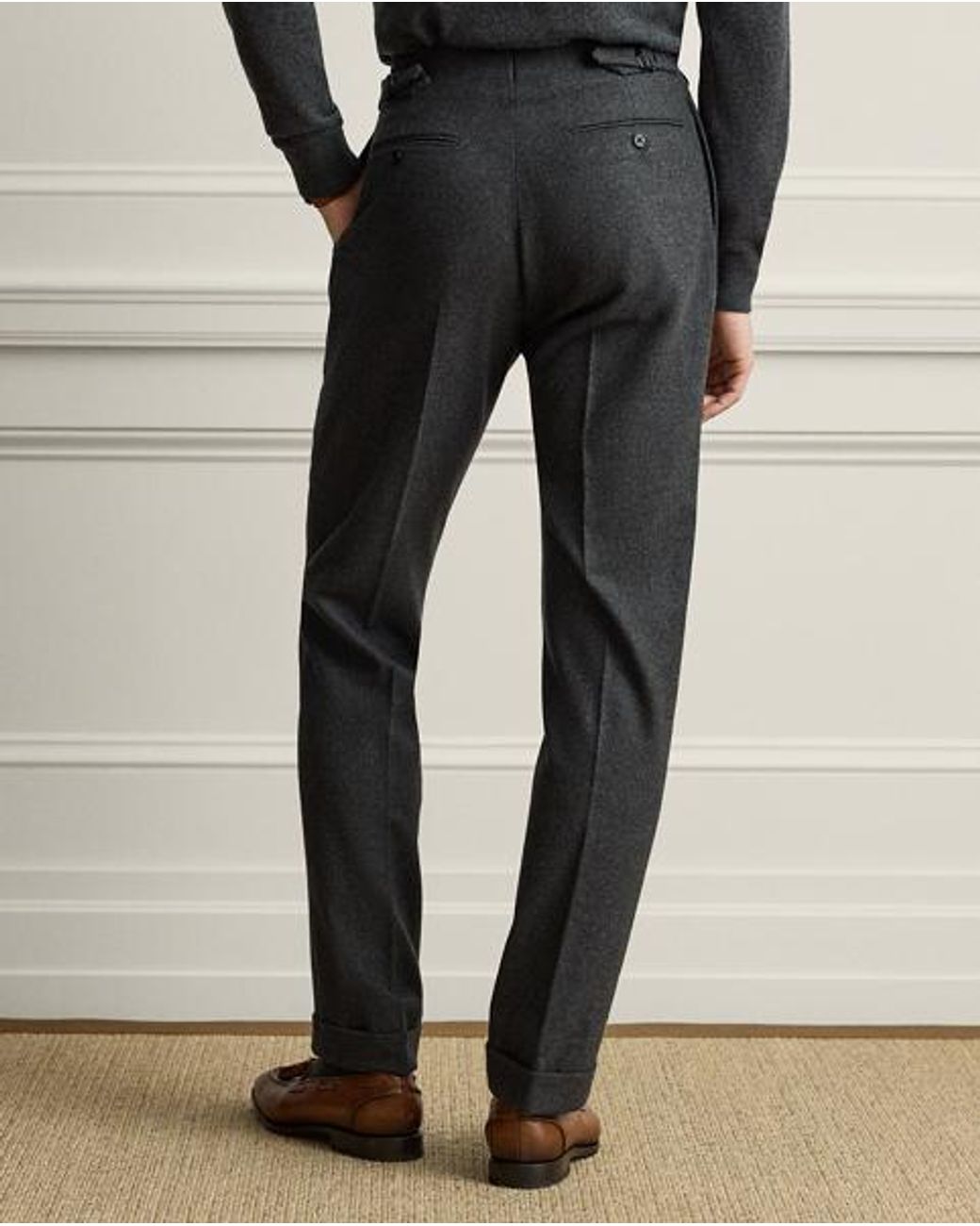 Ralph Lauren Blue Gregory Hand-Tailored Flannel Trouser for men