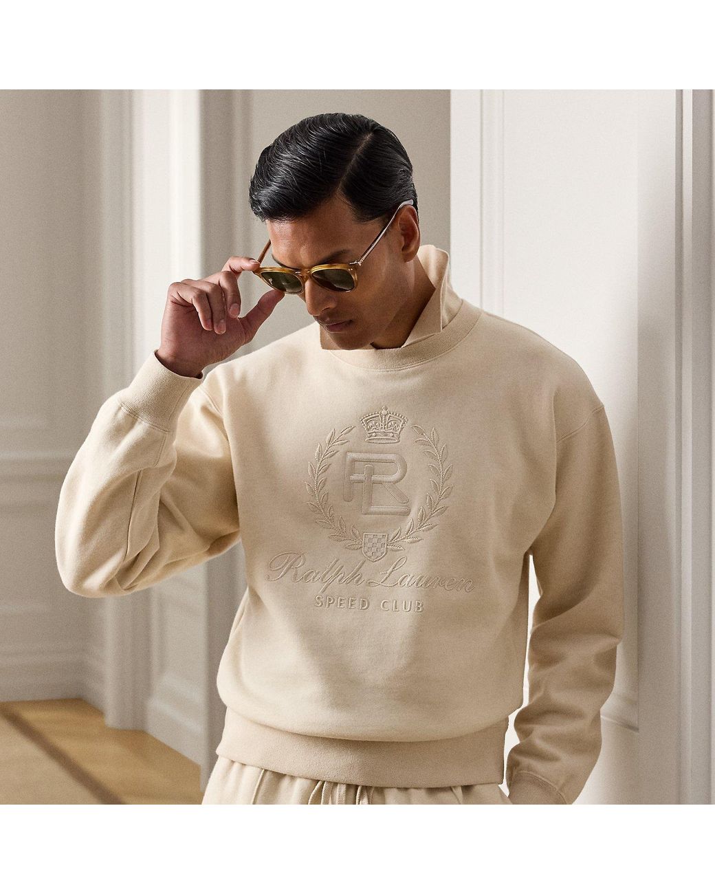 Ralph Lauren Brown Relaxed Fit Cotton-Cashmere Sweatshirt for men