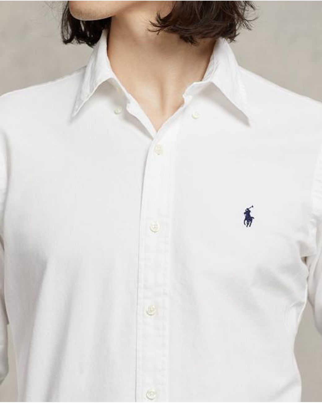 Polo Ralph Lauren White Custom Fit Oxford Shirt for men