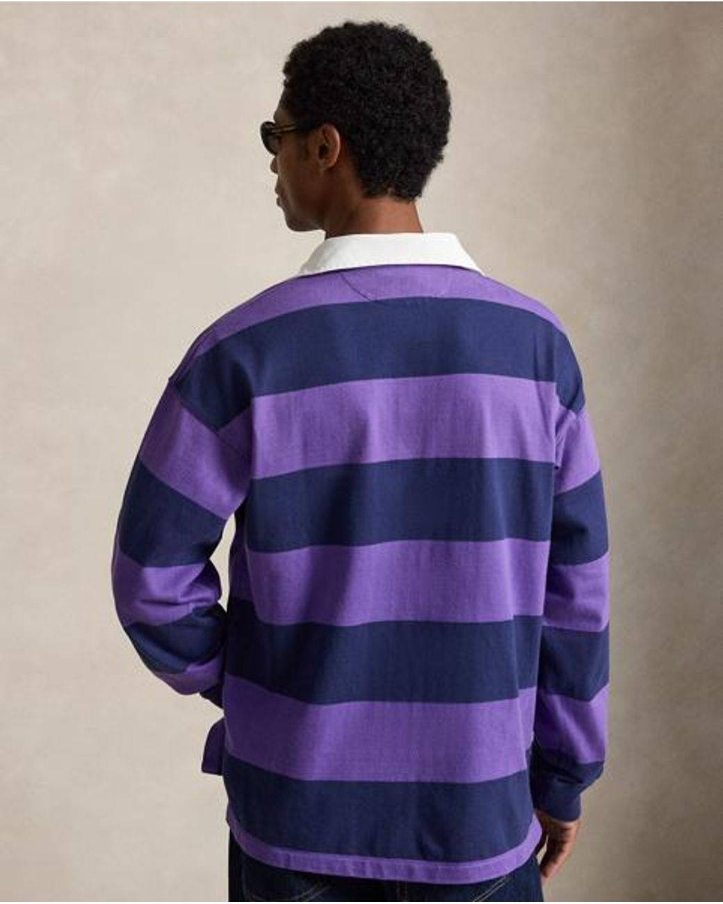 Ralph Lauren Green Big Fit Striped Jersey Rugby Shirt for men
