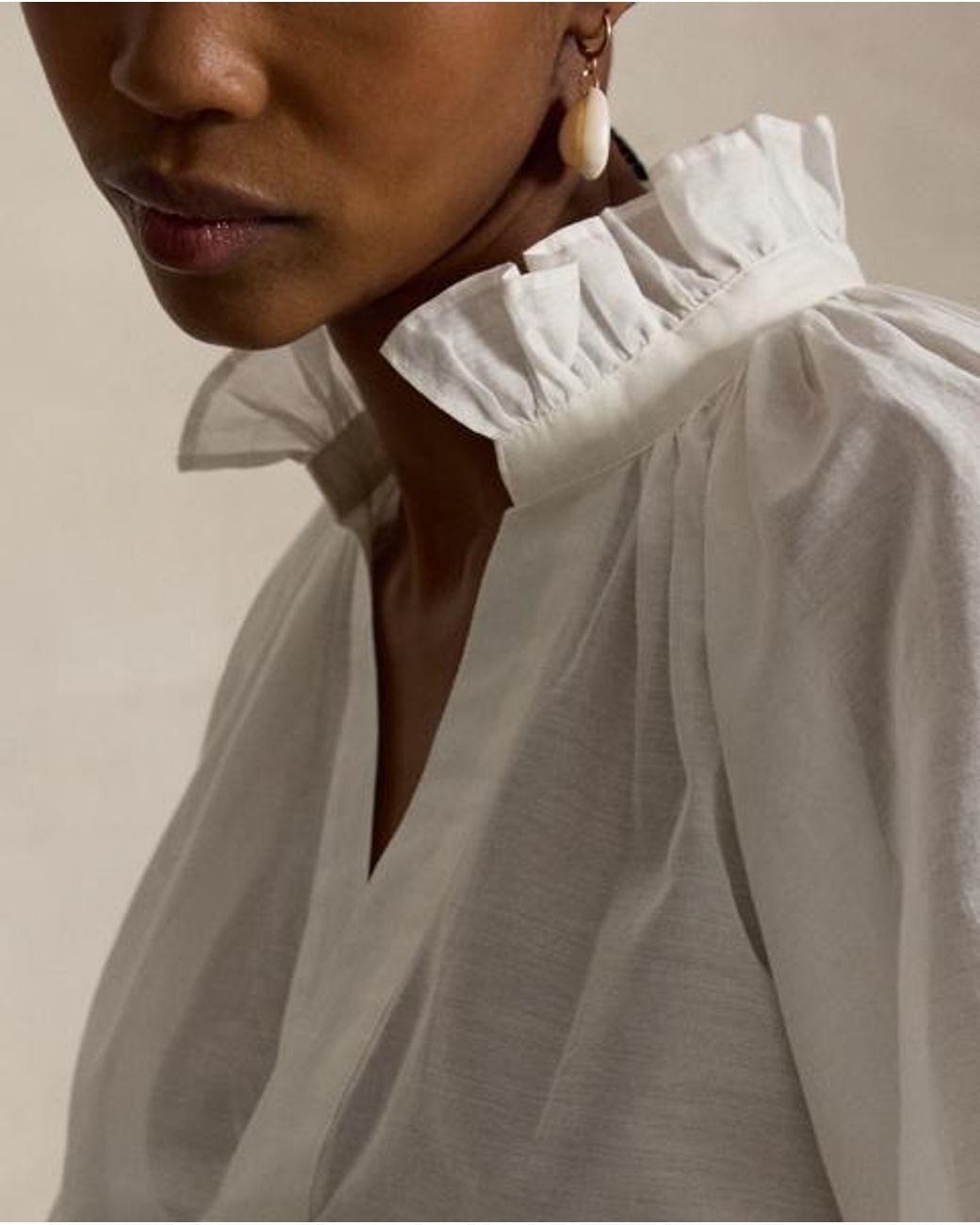 Polo Ralph Lauren Natural Cotton-Silk Organdy Shirt