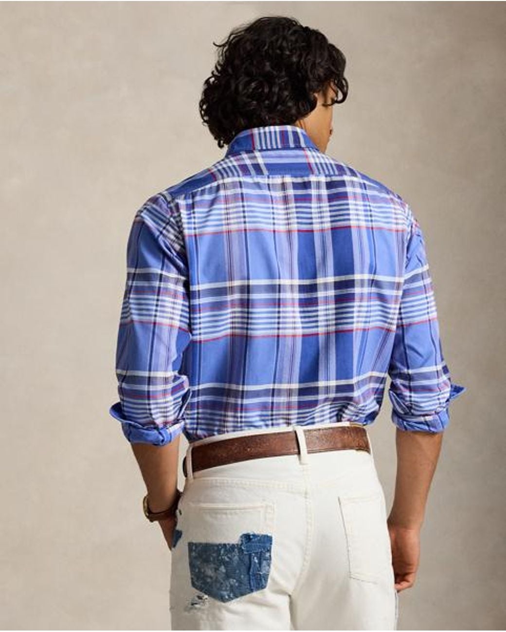 Polo Ralph Lauren Blue Classic Fit Plaid Oxford Workshirt for men