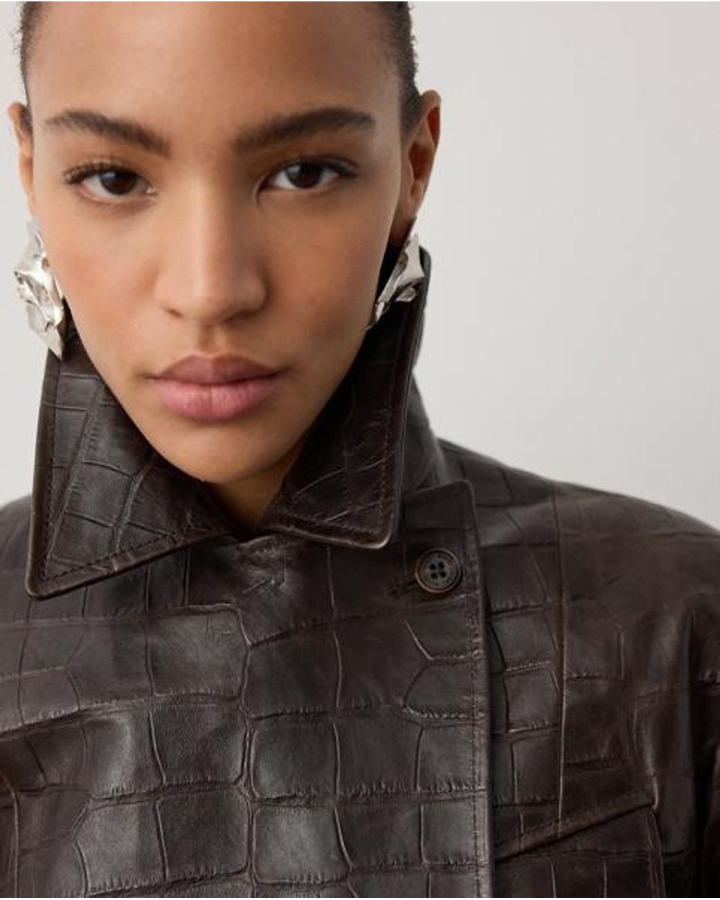Ralph Lauren Black Jaxson Printed Lambskin Moto Jacket