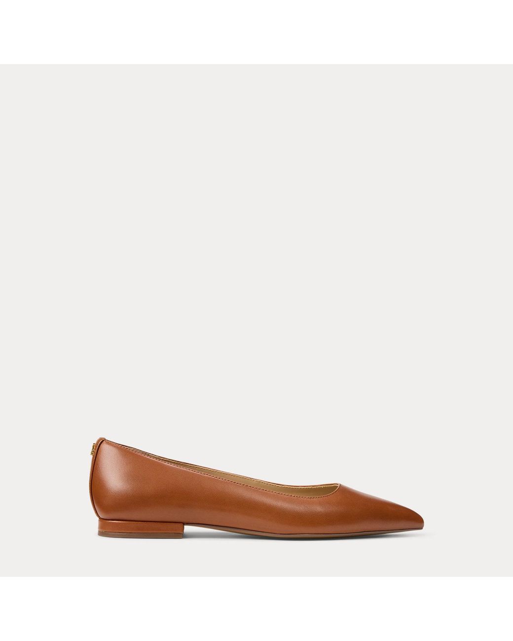 Ralph Lauren Brown Londyn Leather Ballet Flat