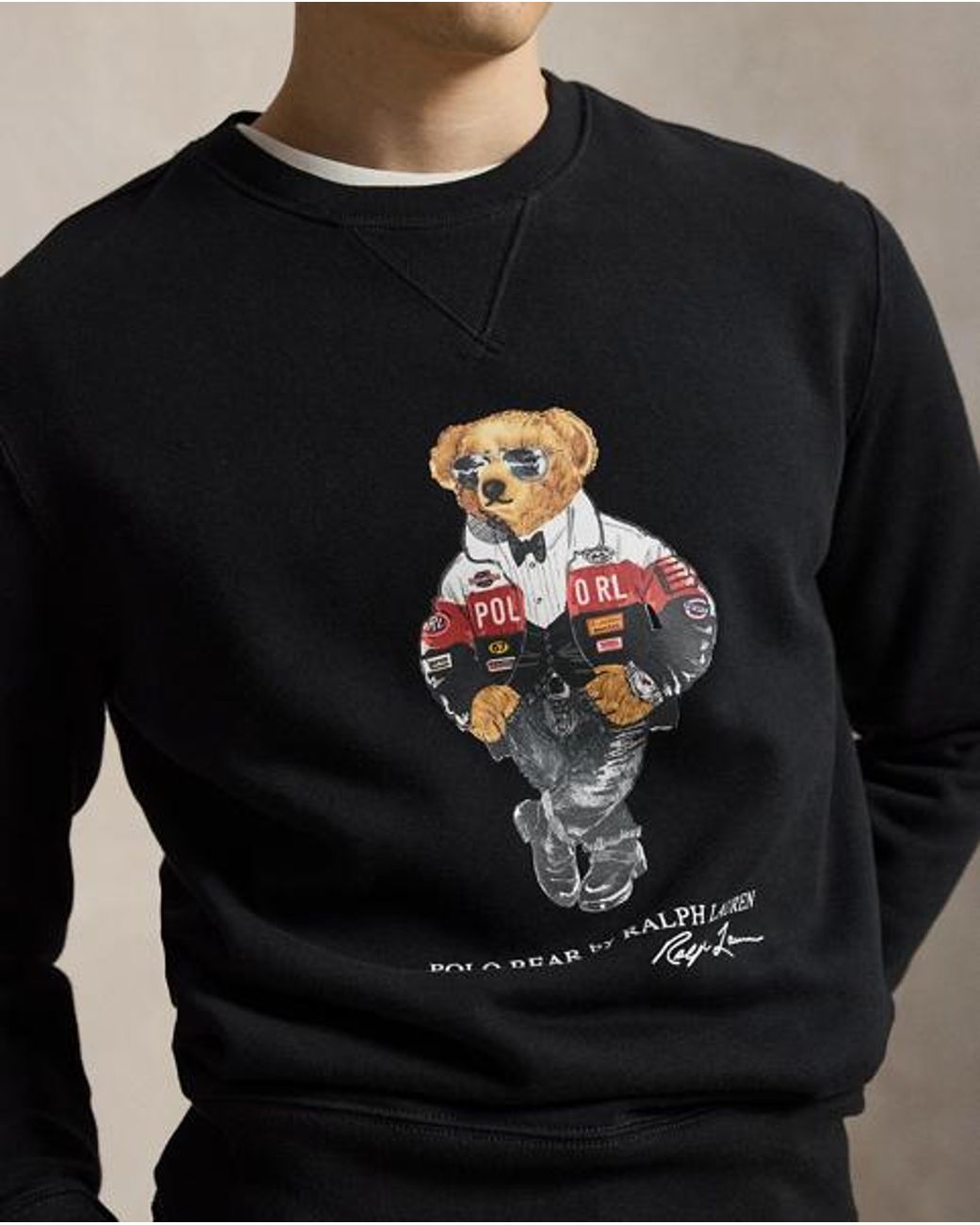 Polo Ralph Lauren Black Polo Bear Fleece Sweatshirt for men
