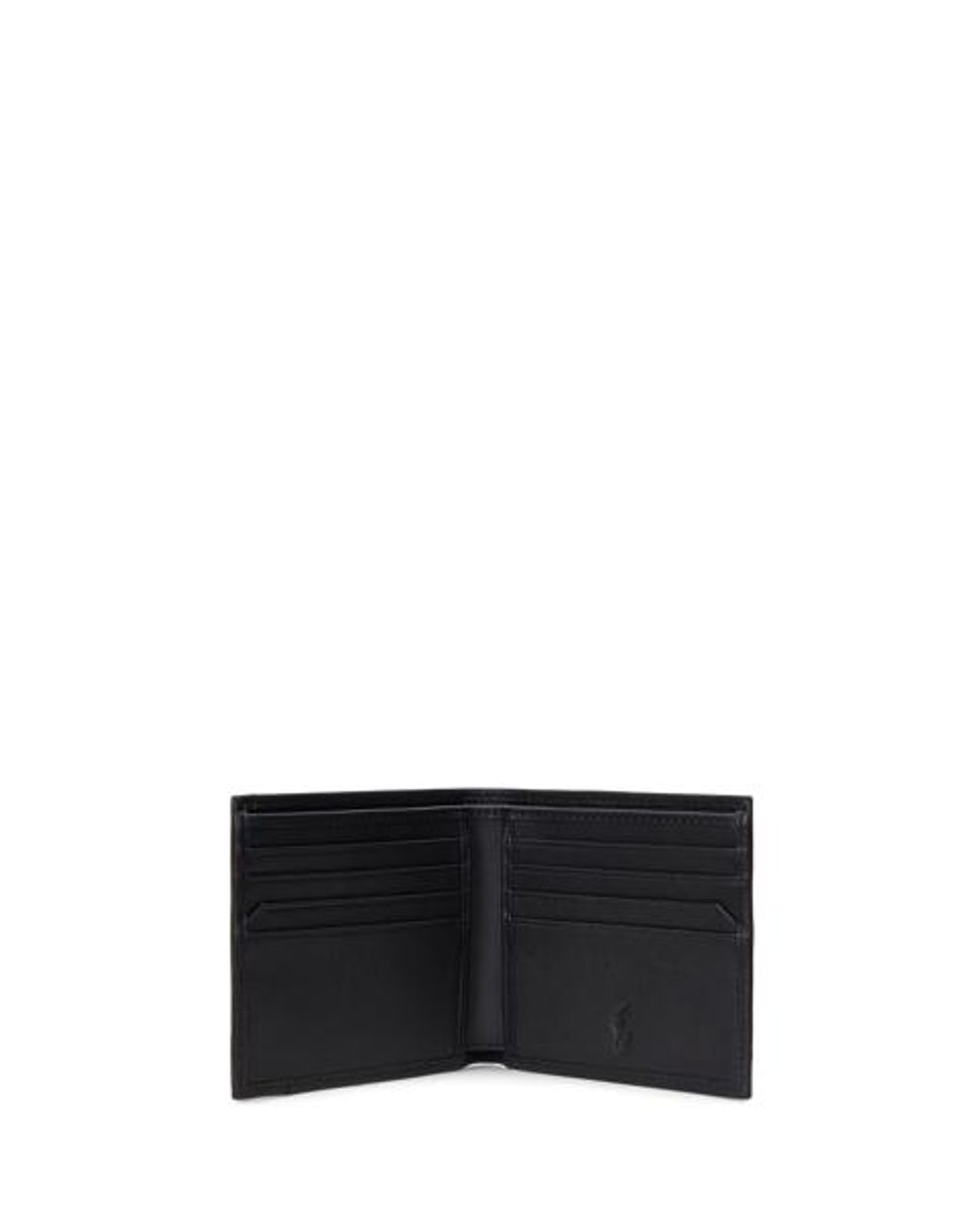 Polo Ralph Lauren Black Smooth Leather Billfold Wallet for men