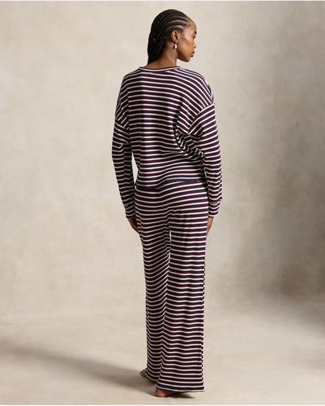 Pijama De Punto Waffle Con Rayas Polo Ralph Lauren de color Blue