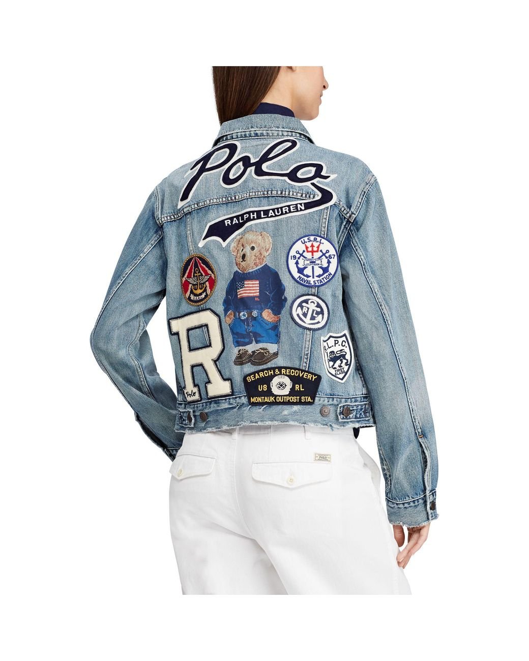 Polo Ralph Lauren Denim Jacket With Patches in Blue | Lyst