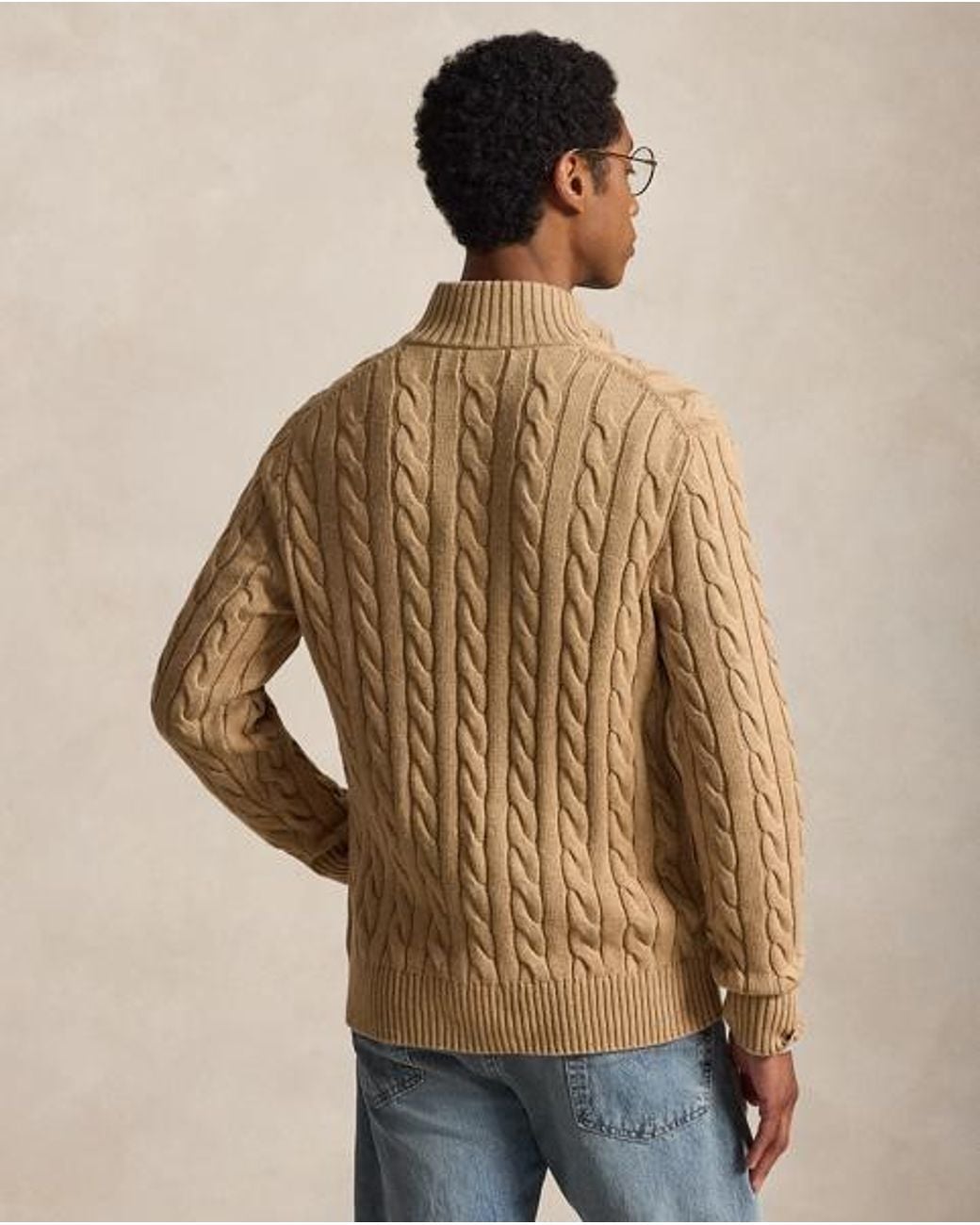 Polo Ralph Lauren Natural Cable-Knit Cotton Quarter-Zip Sweater for men
