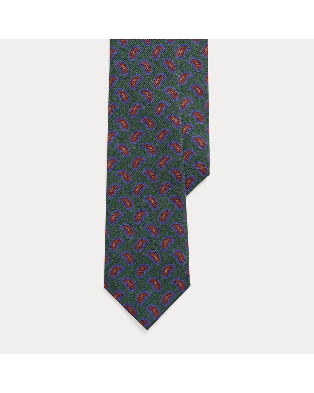 Polo Ralph Lauren Blue Pine-Print Silk Twill Tie for men