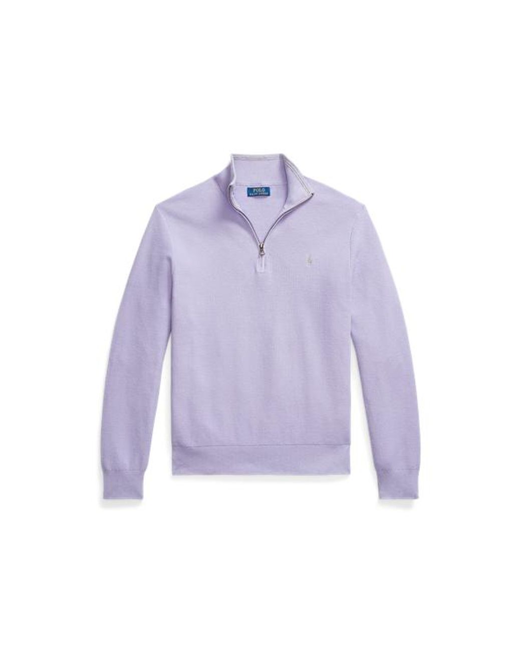 Polo Ralph Lauren Purple Mesh-Knit Cotton Quarter-Zip Sweater for men