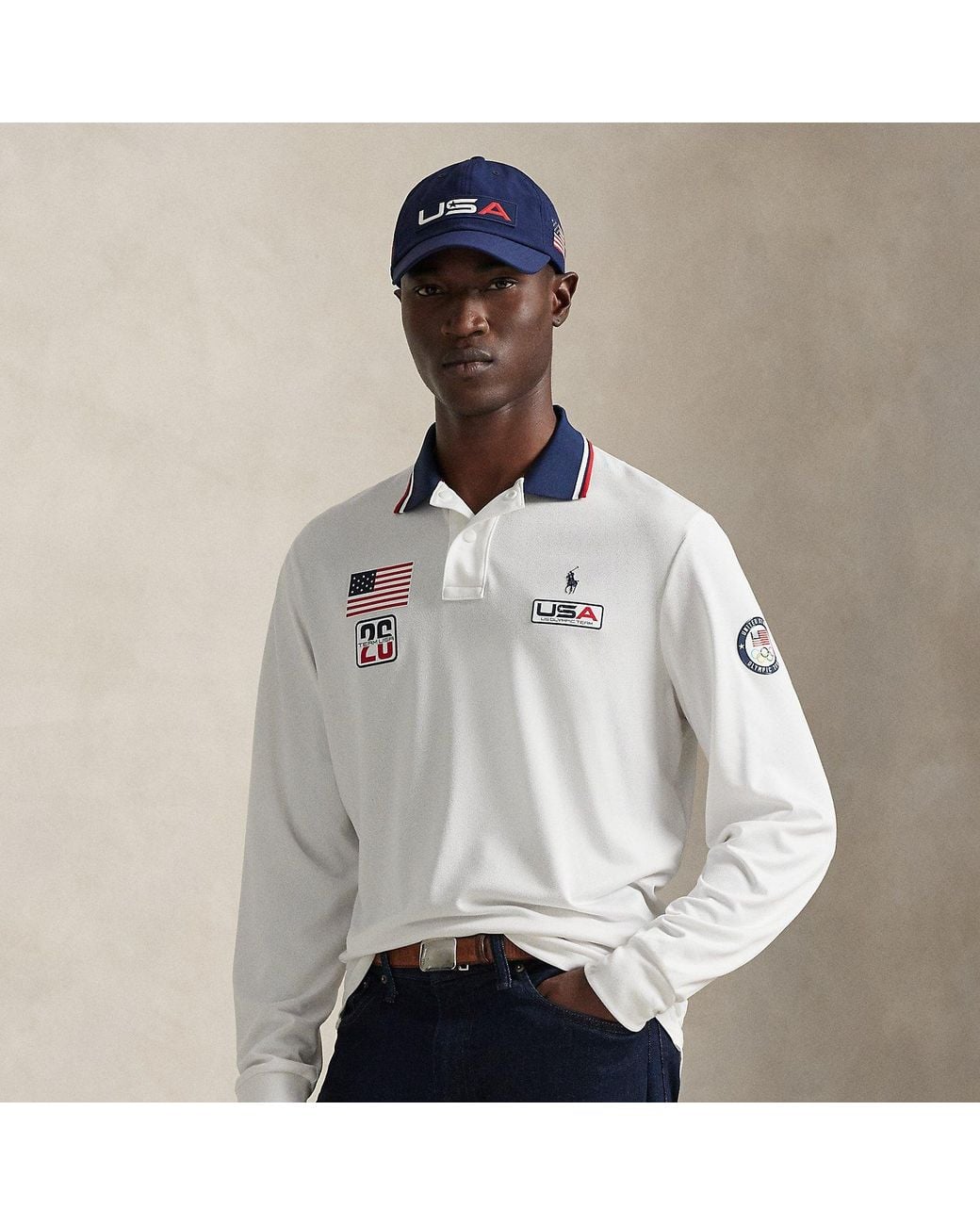 Ralph Lauren Team Usa Performance Mesh Polo Shirt in White for Men | Lyst