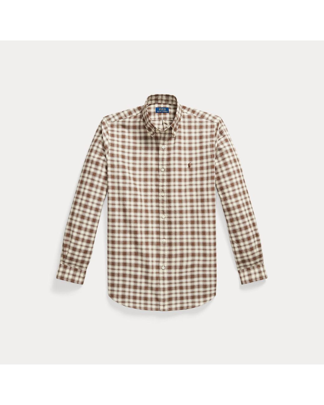Polo Ralph Lauren Classic Fit Plaid Oxford Shirt in White for Men | Lyst UK