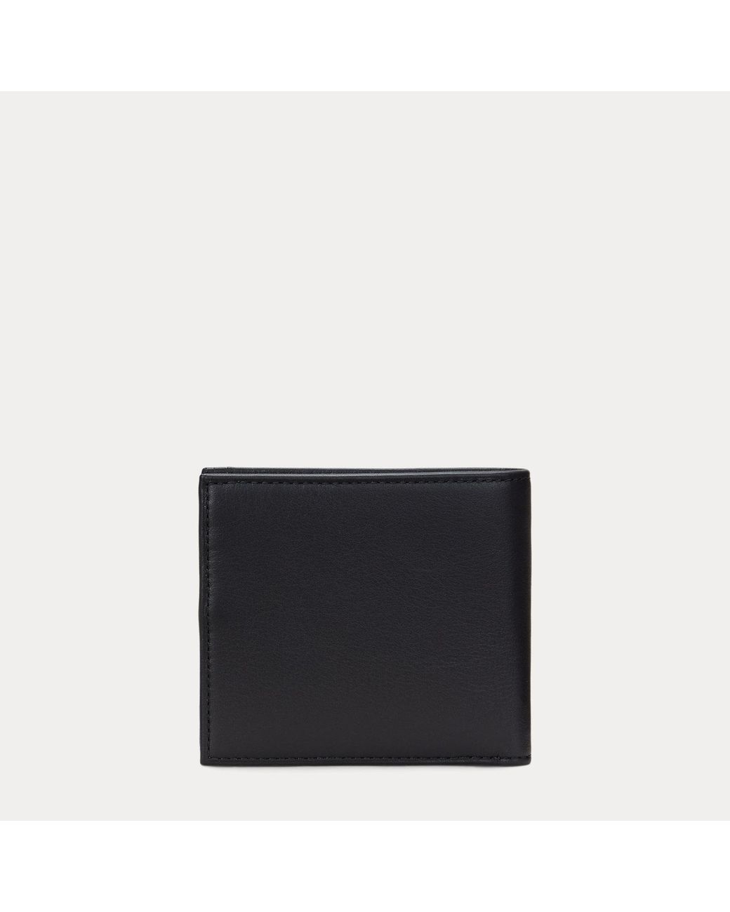 Polo Ralph Lauren Black Smooth Leather Billfold Wallet for men