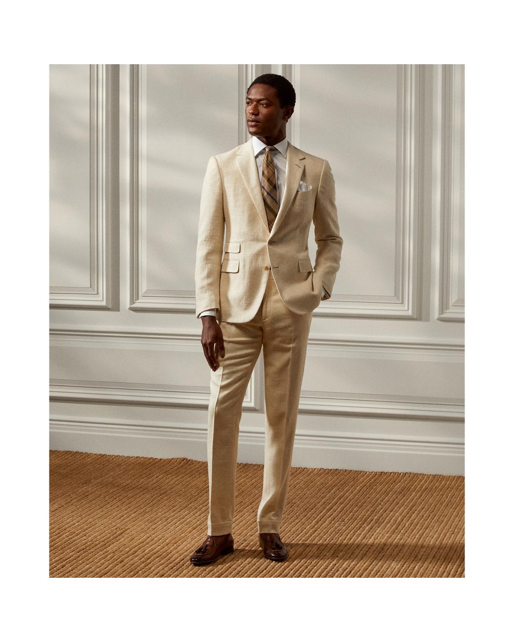 Ralph Lauren Purple Label Gregory Silk-linen Suit Jacket in Natural for Men  | Lyst