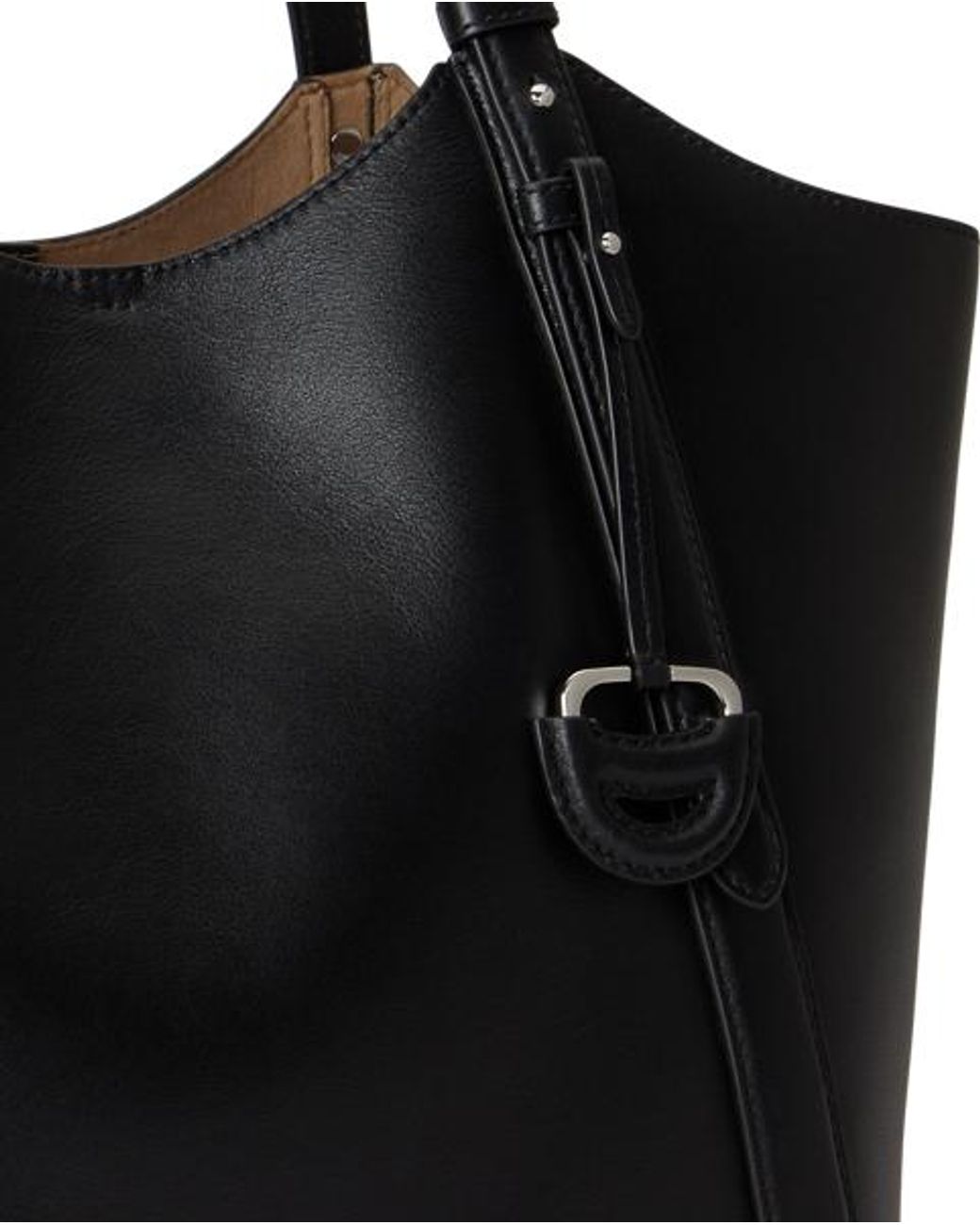 Ralph Lauren Black Nappa Leather Large Tasha Tote Bag