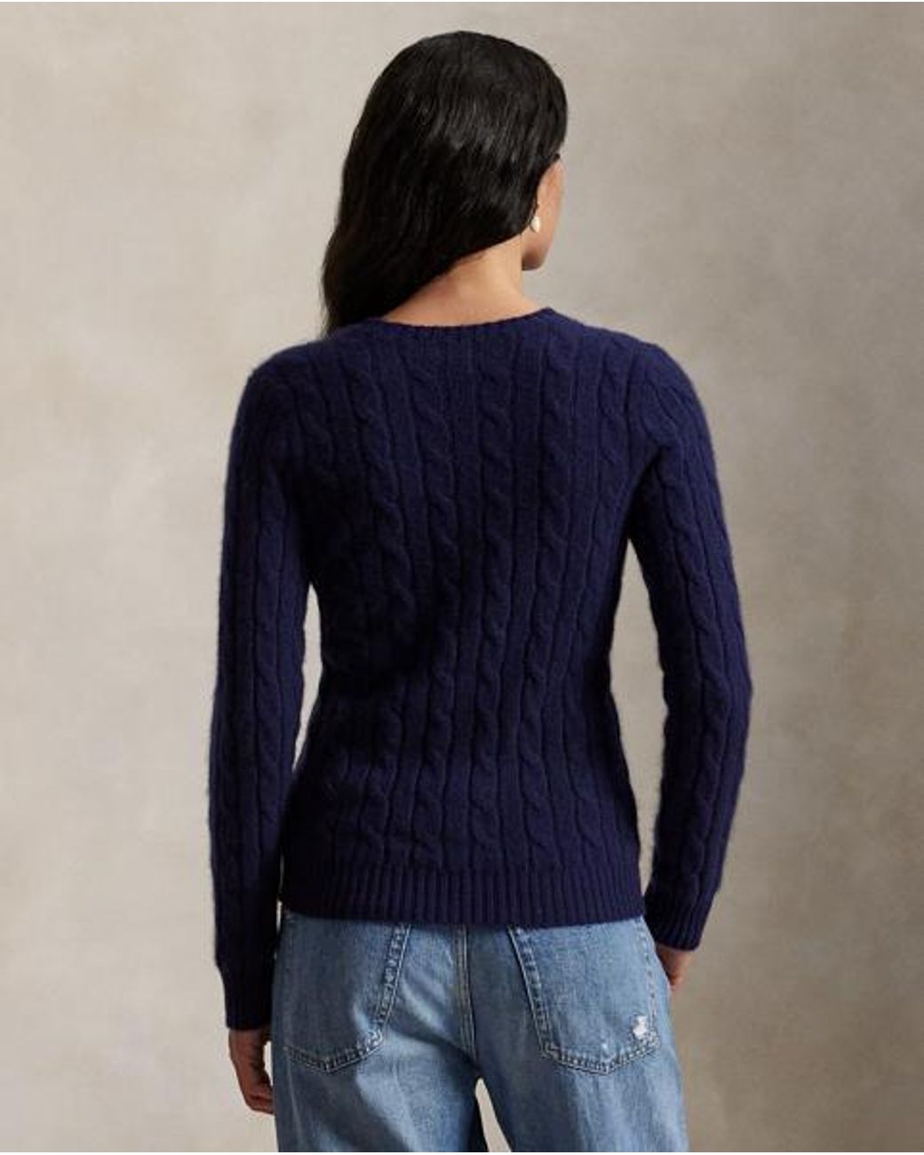 Polo Ralph Lauren Blue Cable-knit Cashmere Jumper