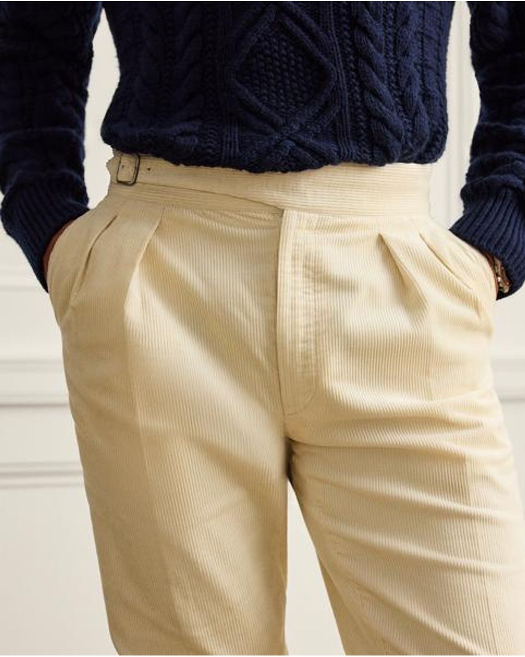 Ralph Lauren Natural Hand-Tailored Corduroy Trousers for men