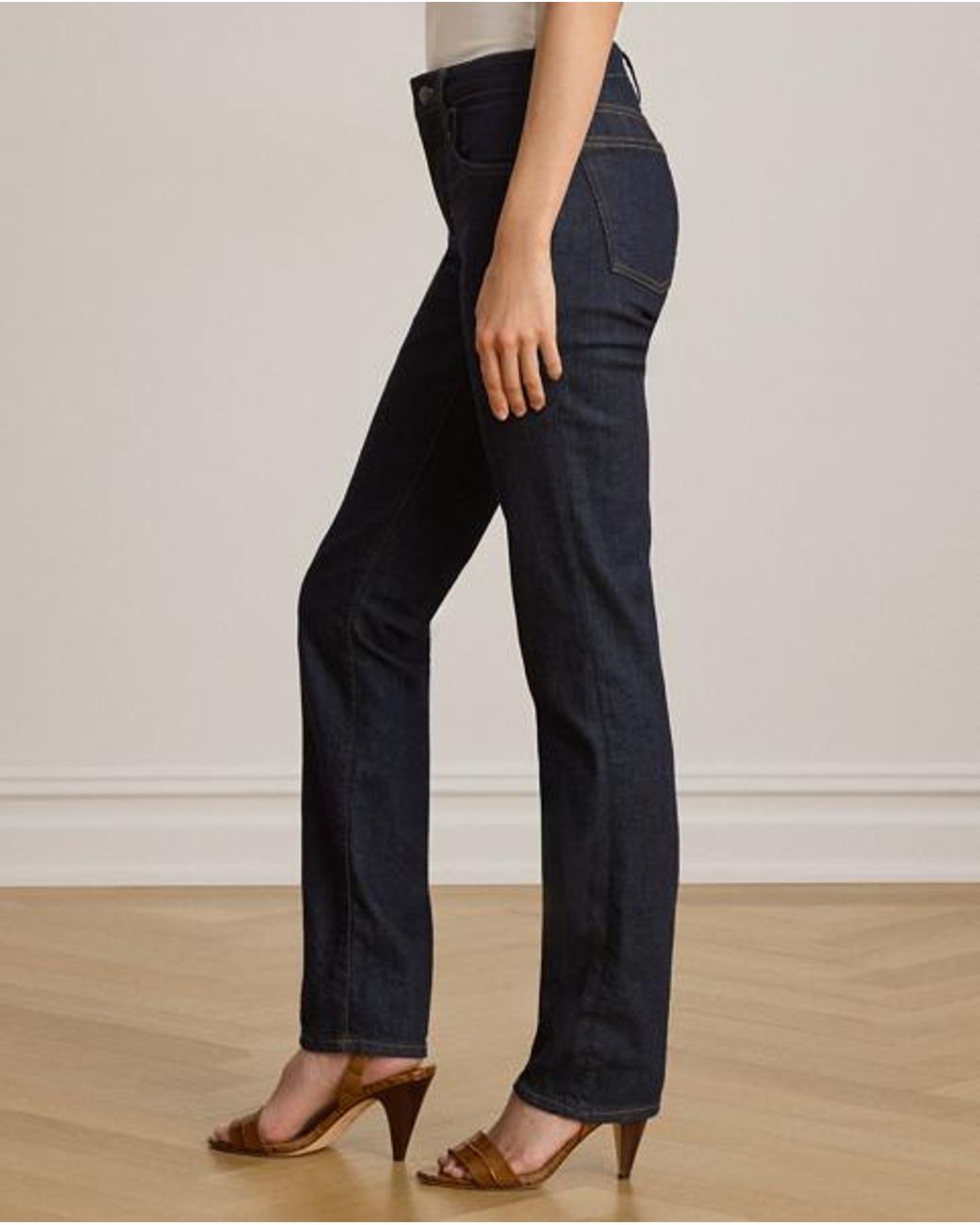 Ralph Lauren Blue High-Rise Slim Straight Jean