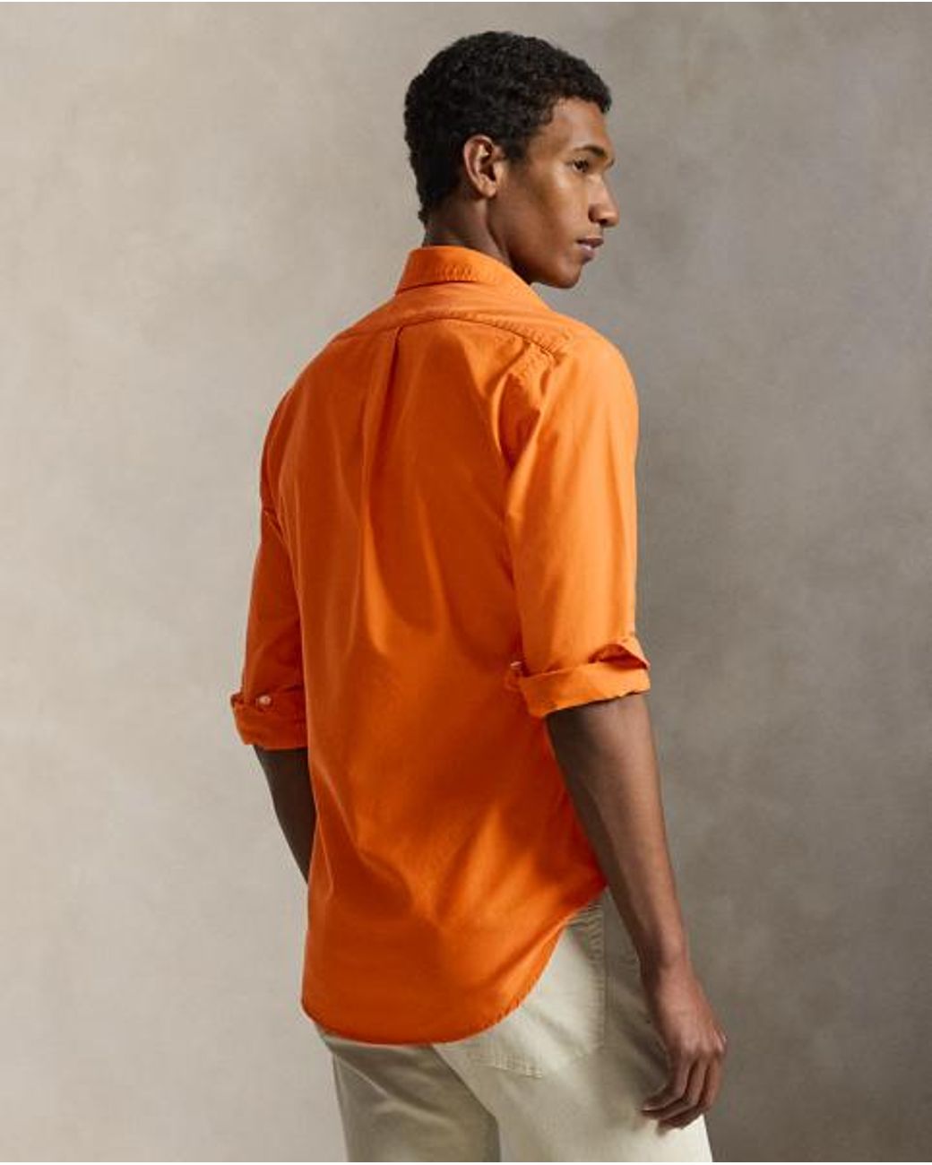 Polo Ralph Lauren Orange Custom Fit Garment-Dyed Oxford Shirt for men