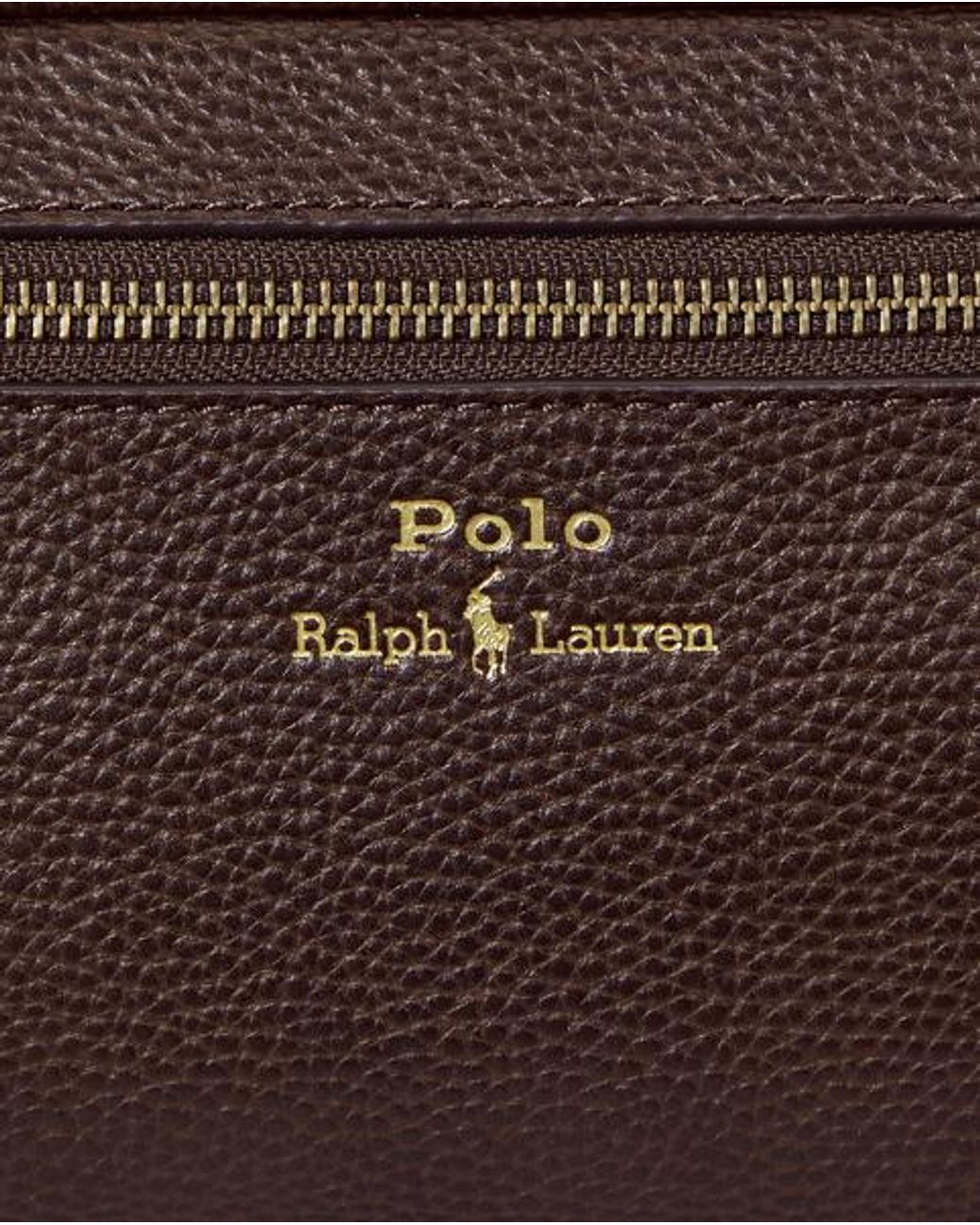 Polo Ralph Lauren Brown Pebbled Leather Travel Case for men