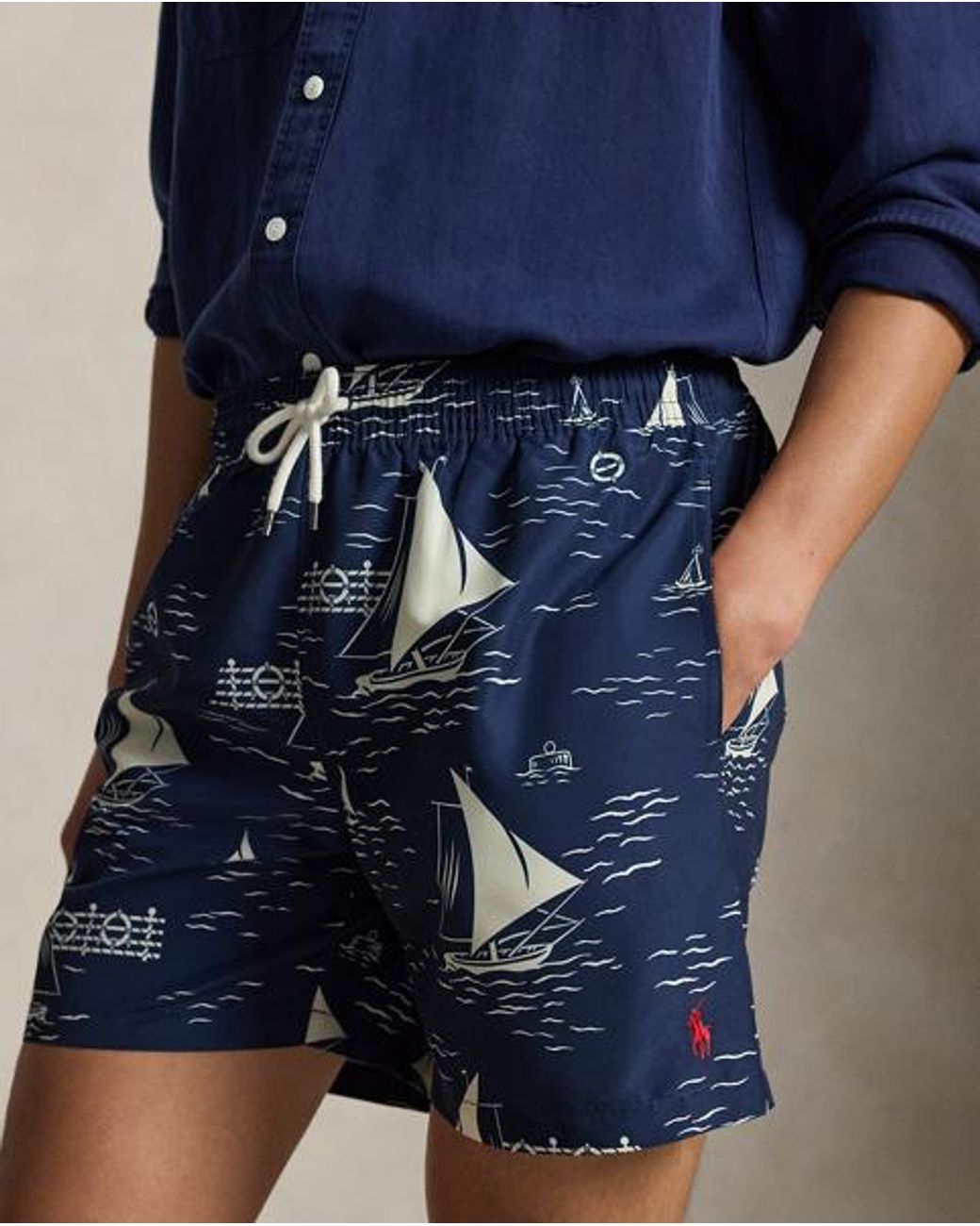Polo Ralph Lauren Blue 14.5 Cm Traveller Swimming Trunks for men