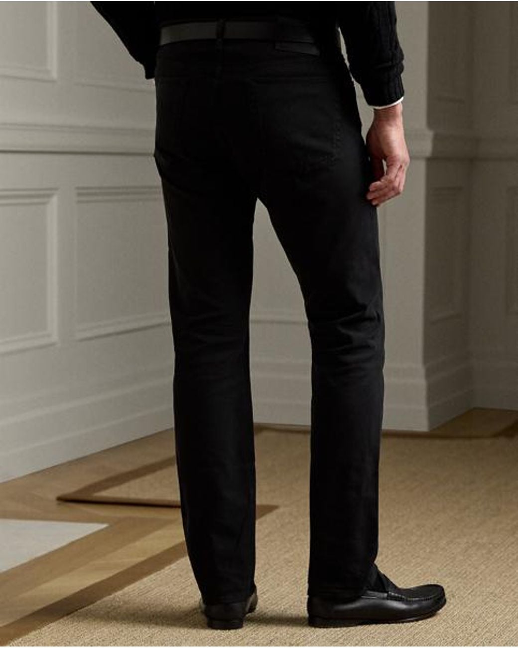 Ralph Lauren Black Slim Fit Stretch Twill Pant for men