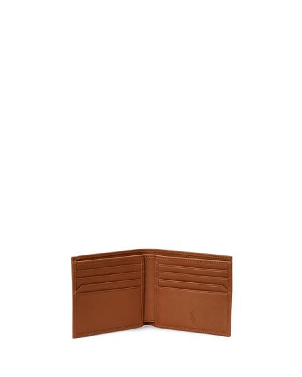 Ralph Lauren Brown Smooth Leather Billfold Wallet for men